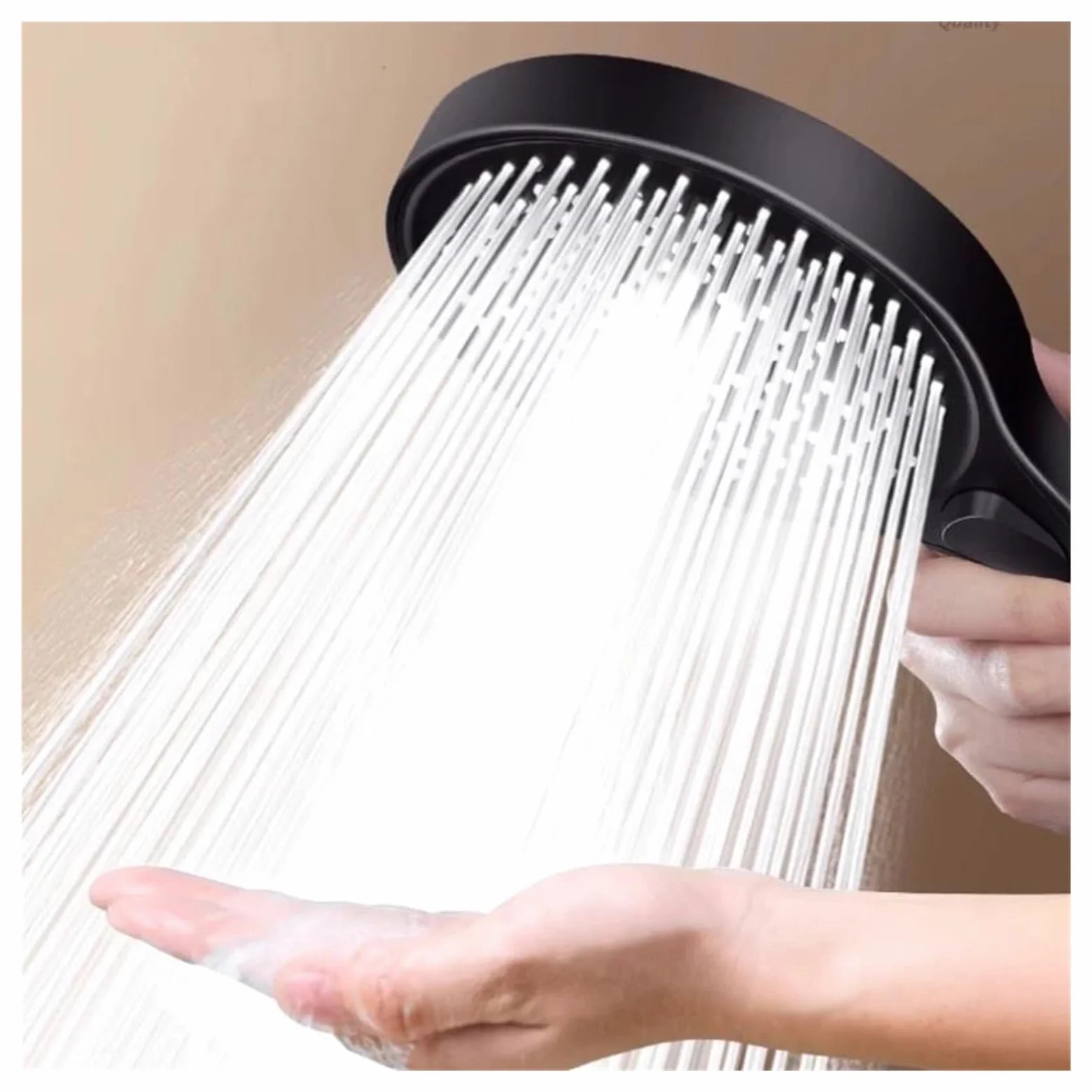 Ugello per rubinetto doccia a pioggia con soffione grande da 13 cm, 3 modalità, pressione regolabile, risparmio idrico(Grey)