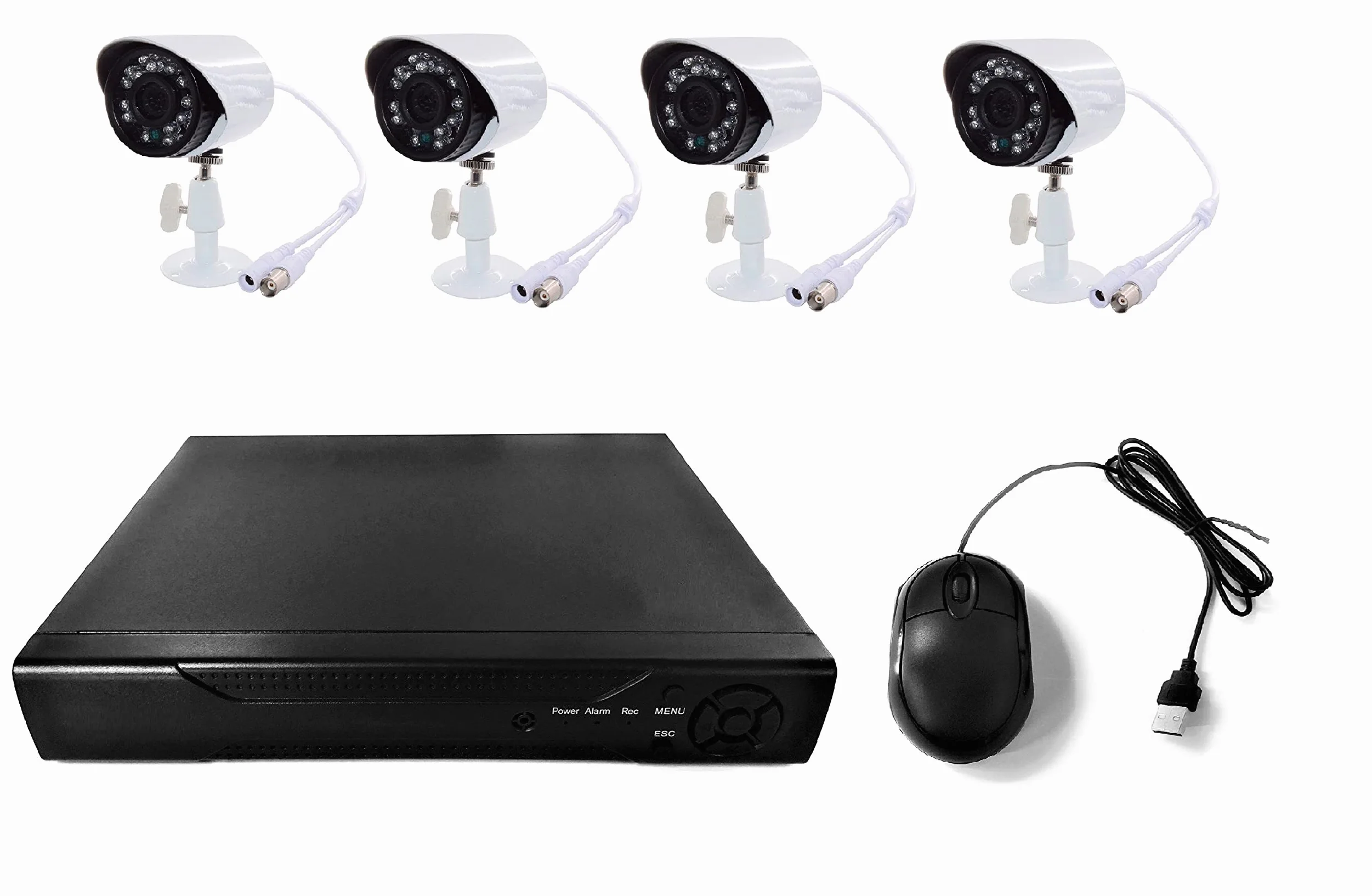 TEMPO DI SALDI Kit Videosorveglianza 4 Canali Telecamere Infrarossi Dvr Alimentatori Prolunghe