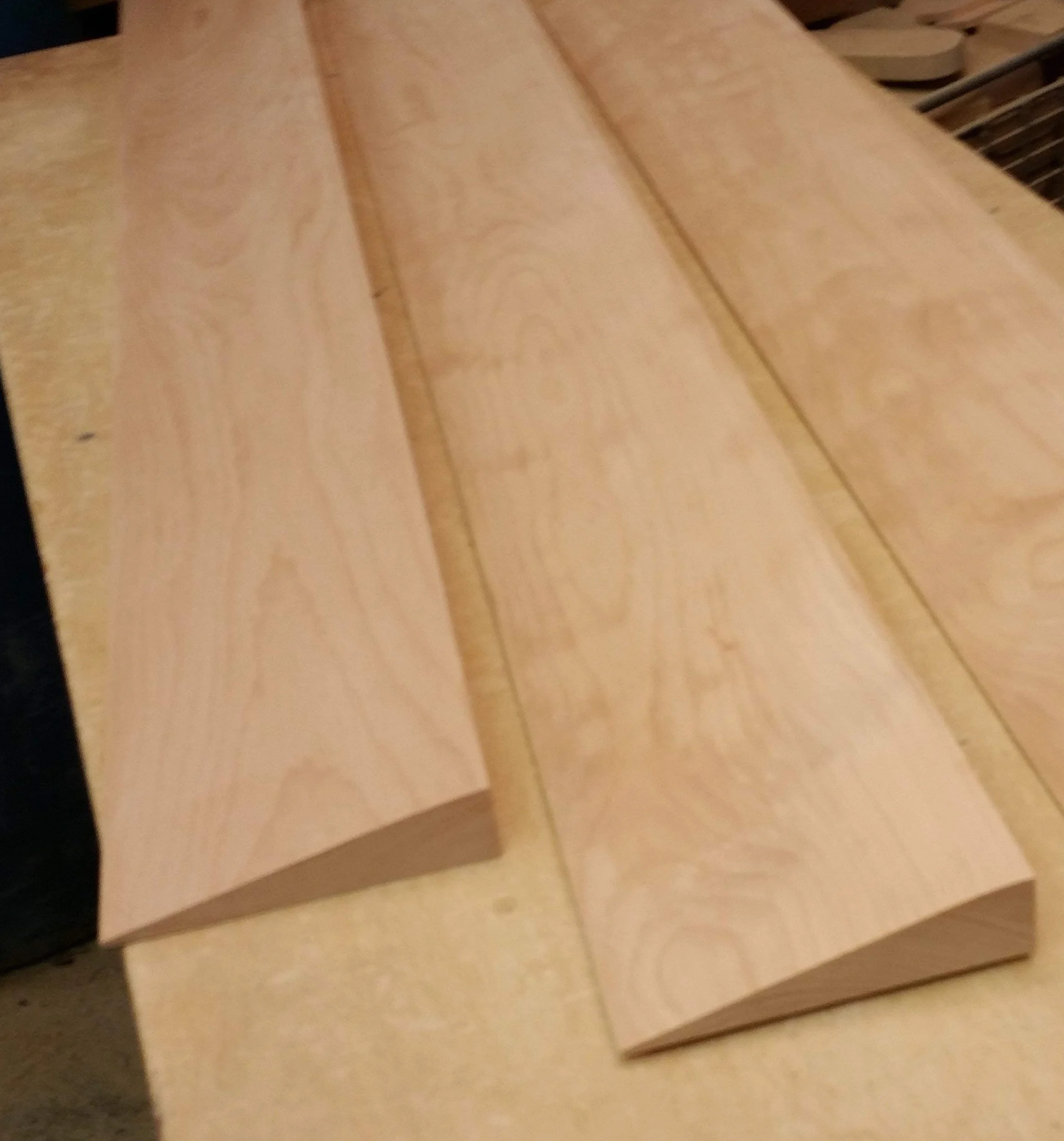 6 grandi cunei in legno 170 x 60 x 50 mm