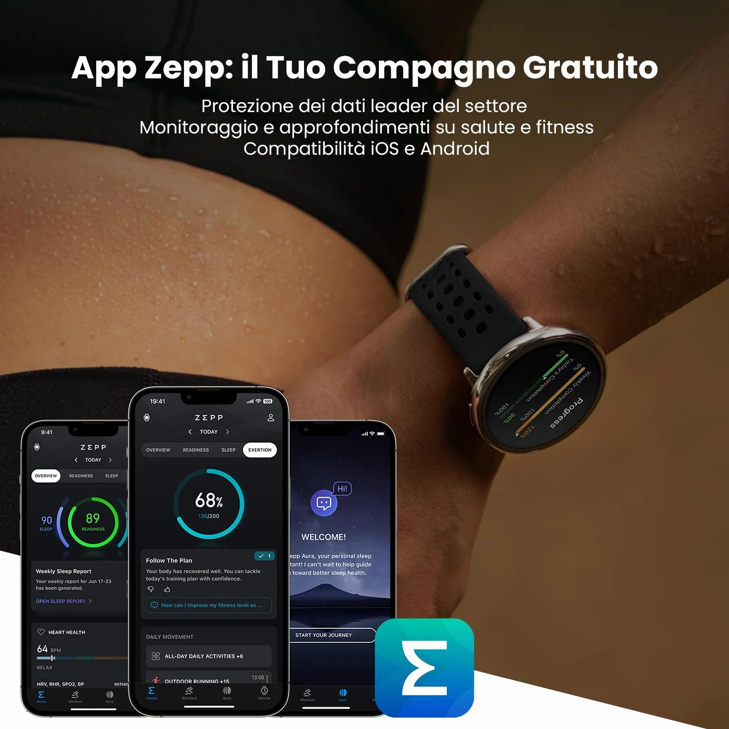 Amazfit Active 2 Smart Watch 44mm, AI, Controllo Vocale, GPS e Mappe incluse, Batteria da 10 Giorni, 160+ Modalità Sportive, Resistente allAcqua 5 ATM per Android e iPhone, Nero