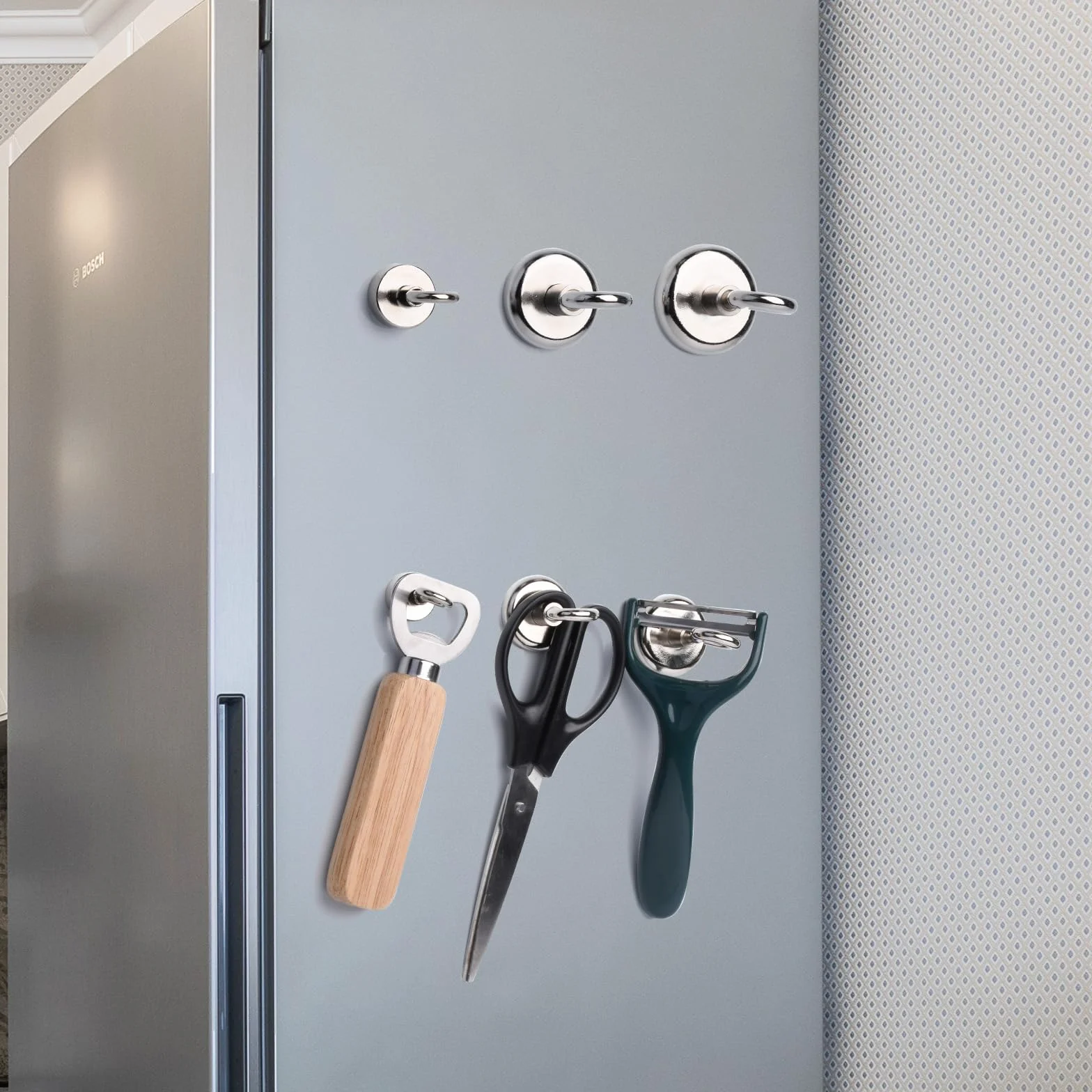 MIN CI Haki magnetyczne neodymowe 20 mm 10 kg siła ciągu, zestaw 18 sztuk