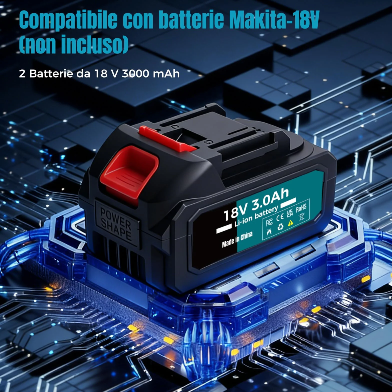 Bostar Levigatrice Rotorbitale a Batteria 18V, Ø125mm Motore Brushless, 2 Batterie 3.0Ah, Max. 21000 Giri/min, 6 Velocità, Sacco Polvere, Levigatrice Orbitale per Legno e Auto, Compatibile Makita 18V