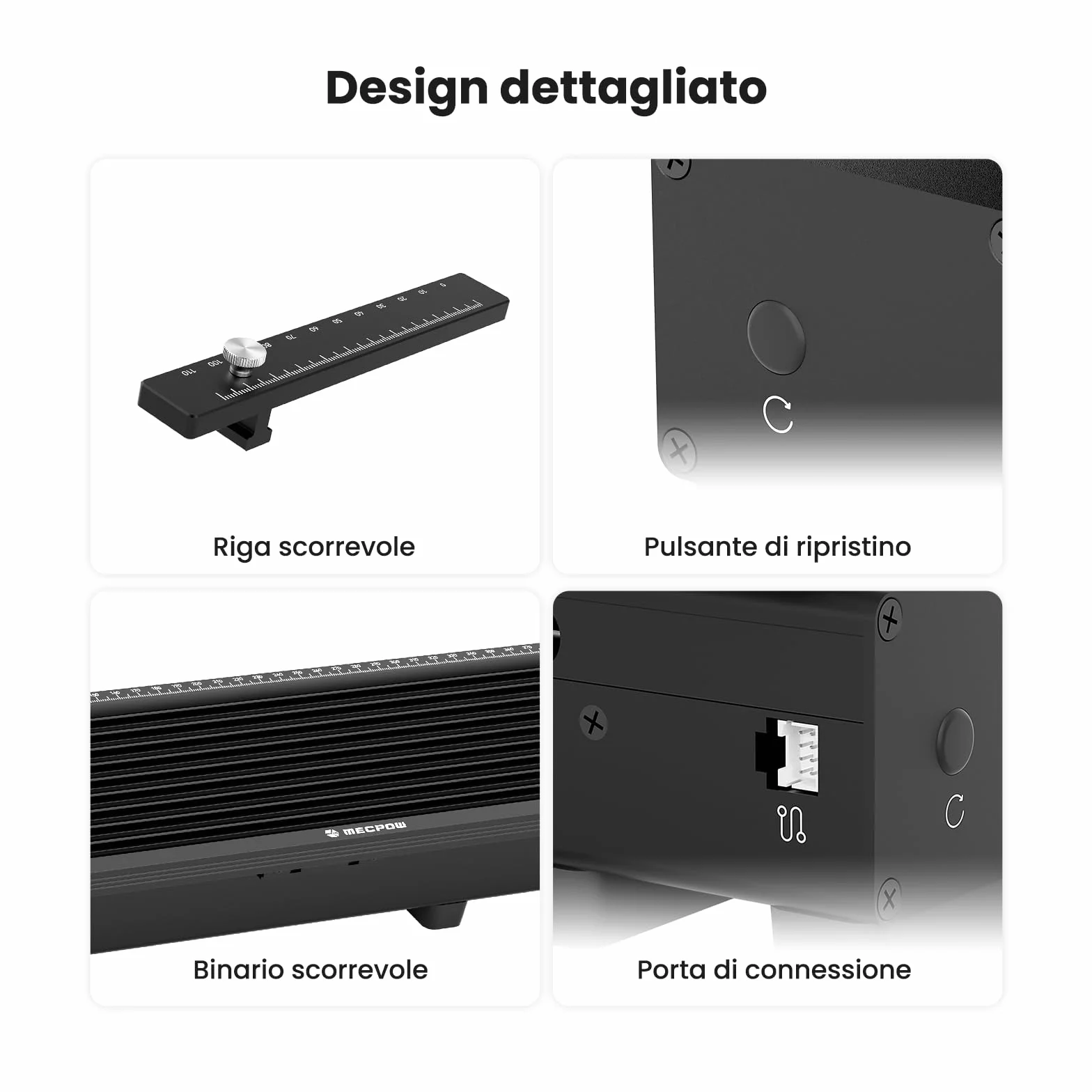 Estensione a Slitta per X1 Incisore Laser, Area Incisione 370 x 105 mm, 4 Morsetti