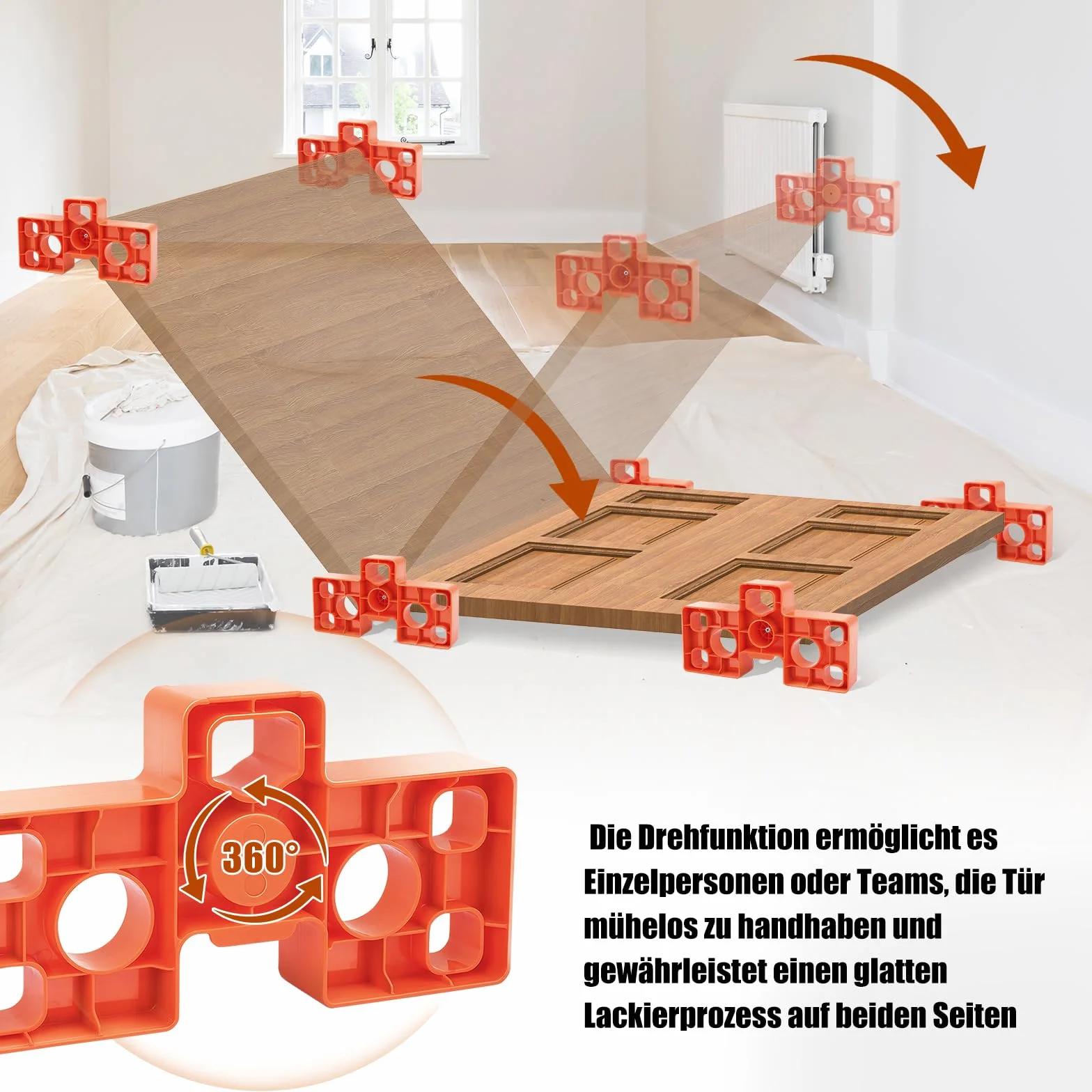 Glosaie Supporto a piramide 12 pezzi sistema impilabile per porte armadi Arancione