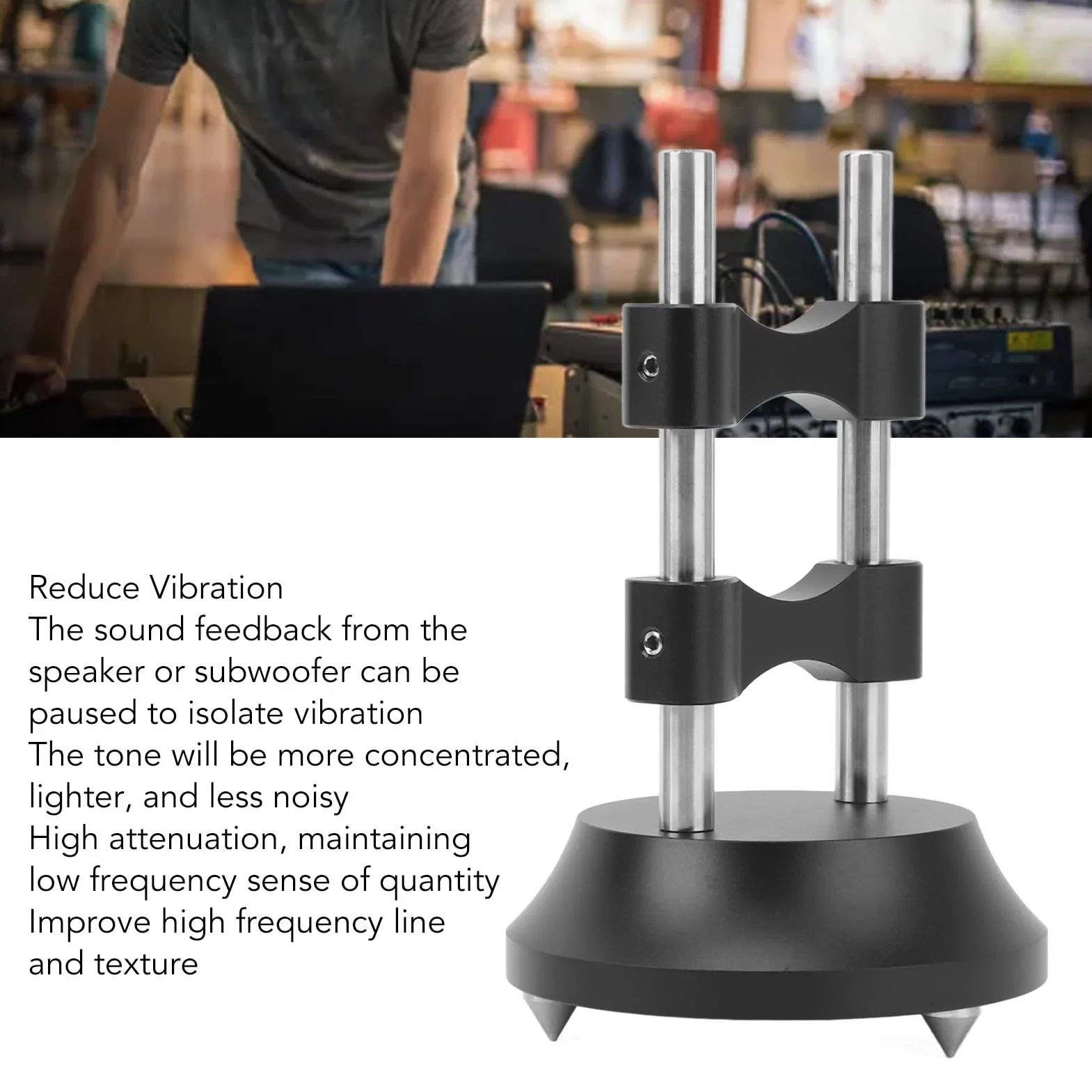 Supporto per Cavi HiFi, Supporto per Cavi in ​​lega di Alluminio Ammortizzante per Amplificatore per Altoparlanti, Lettore CD e DVD, Facile da Usare, Riduce le Vibrazioni,