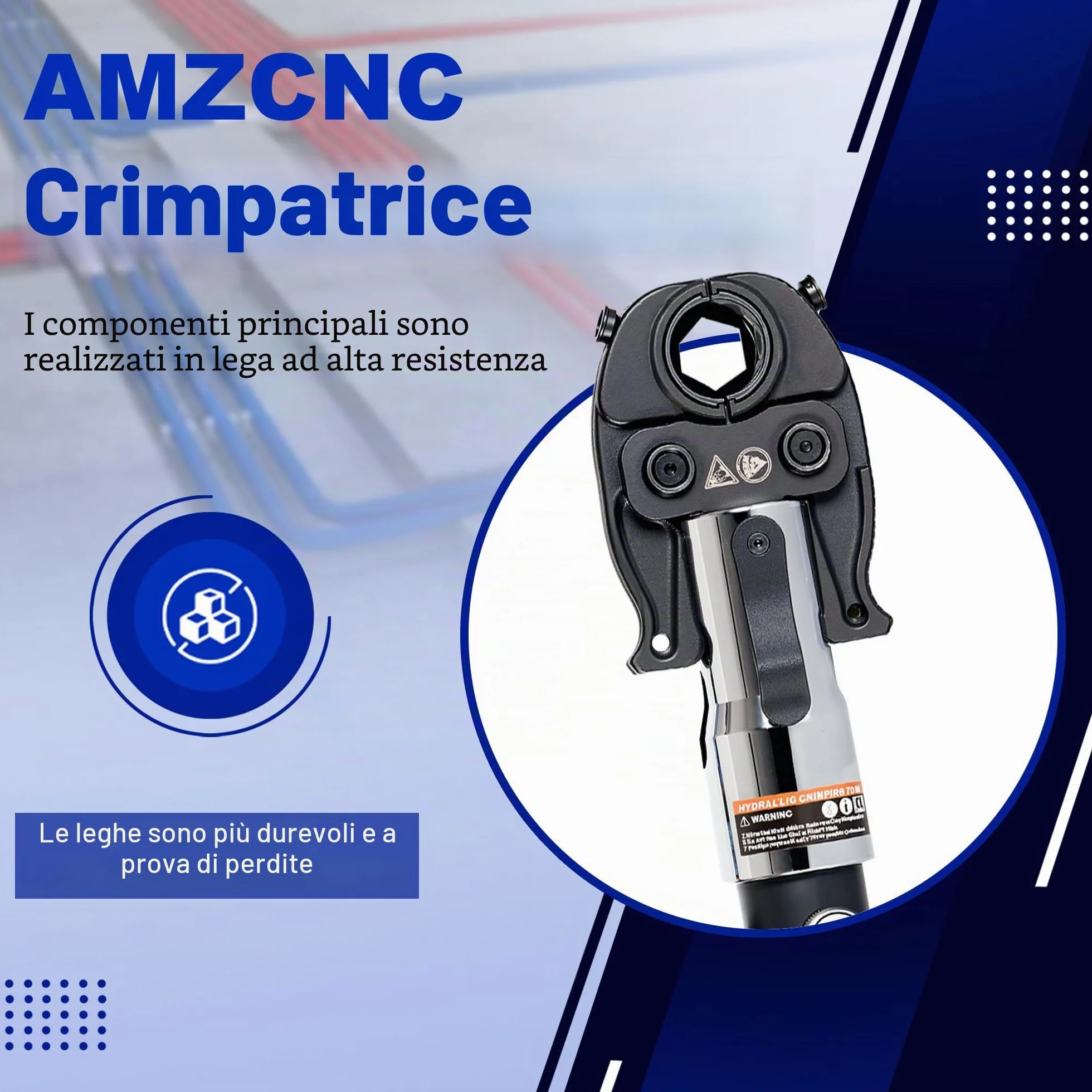 AMZCNC Pinza a pressa professionale idraulica per tubi compositi TH 16-20-26-32