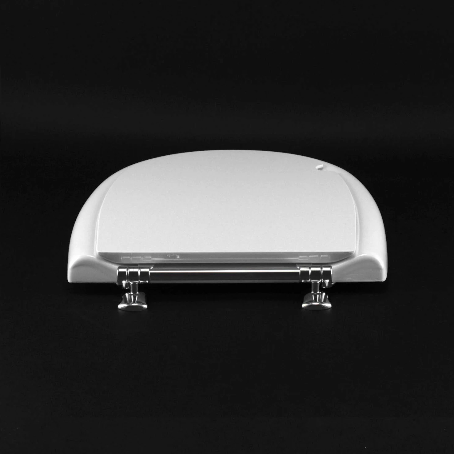 IDROTOP Copriwater per Cesame Aretusa come Originale, Ovale, Bianco | Anima in legno, Poliestere lucido, Cerniera tubetto ottone cromato, Made in Italy