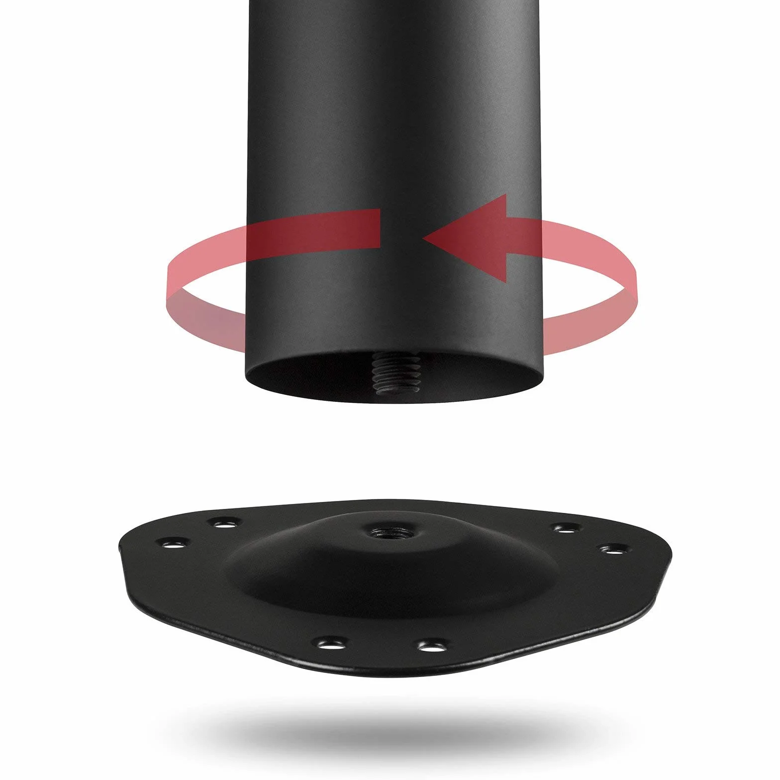 SOTECH Set da 4 Gambe da Tavolo Altezza Regolabile 710 mm Ø 60 mm Nero Portata 75 kg