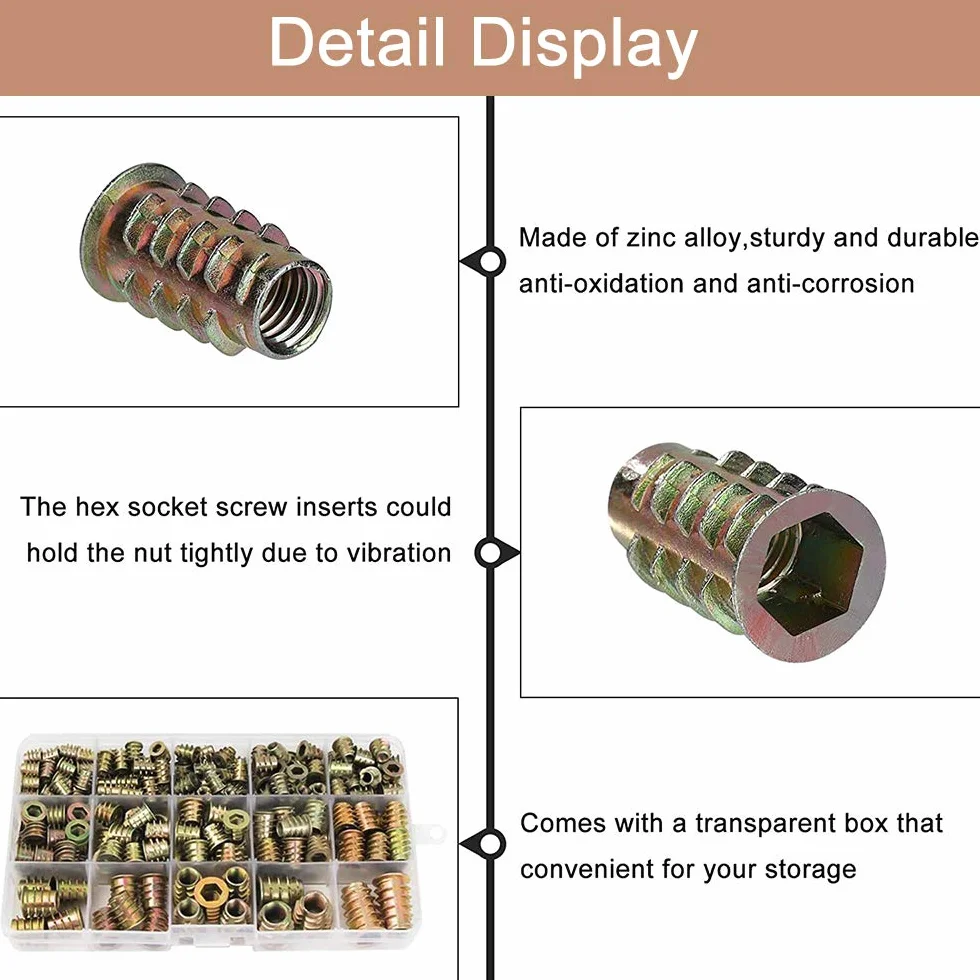 Dadi Esagonali in Acciaio al Carbonio Zincato M4 M5 M6 M8 M10 Kit Assortimento per Mobili