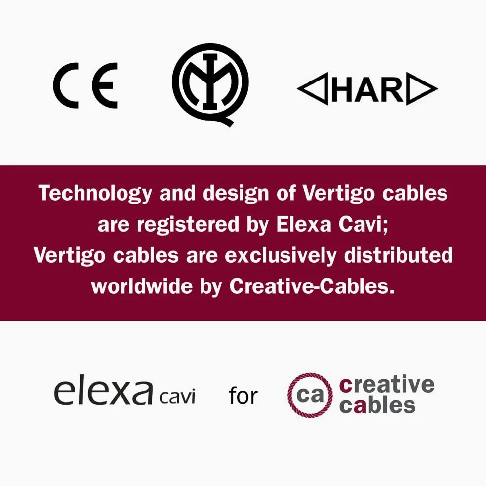 Creative-Cables L'originale cavo elettrico rivestito in tessuto 2 x 0,75 mm² (20 m, Mattone-Azzurro ERC36) – Rotondo, cotone – Sicurezza certificata, made in Italy