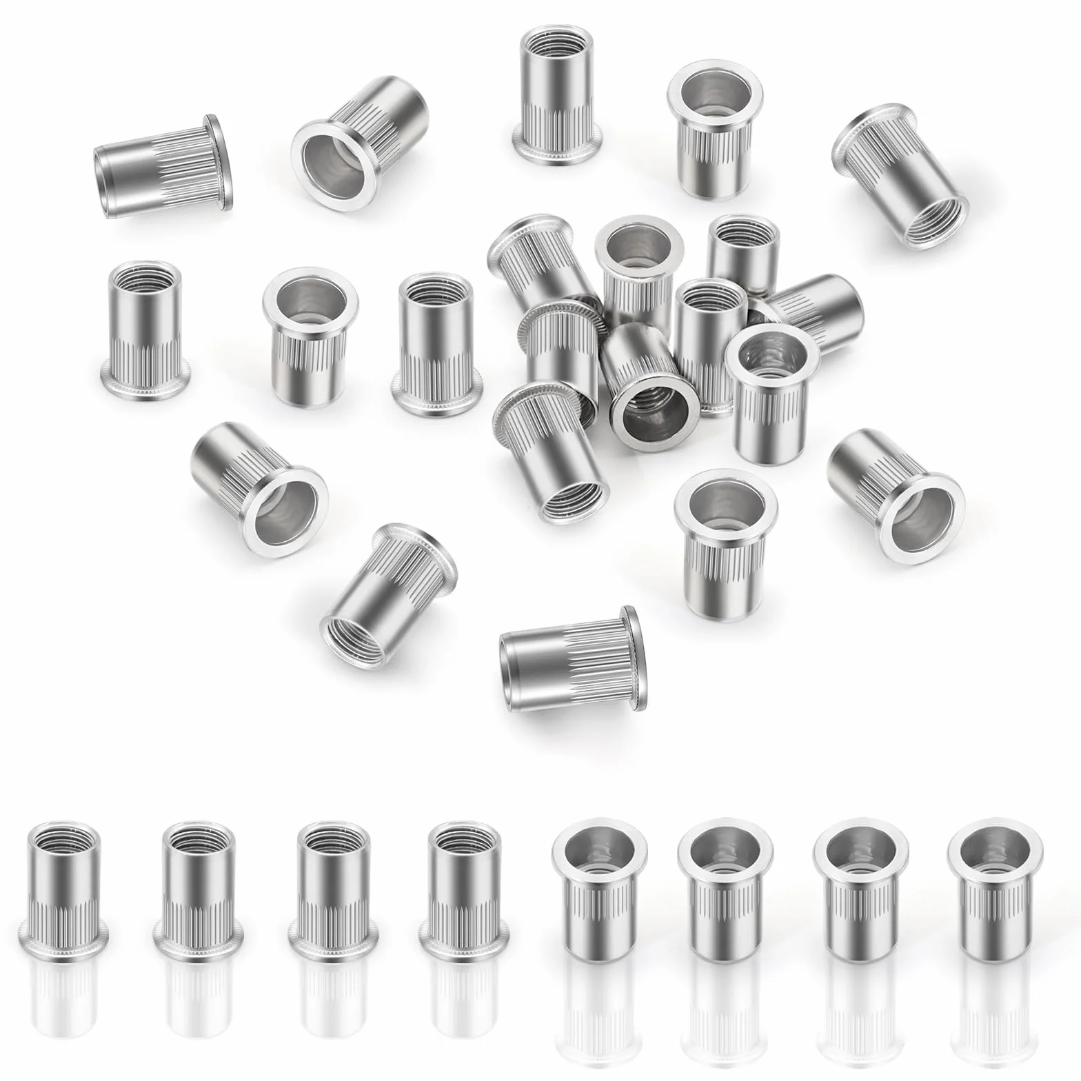 Rivetti Filettati M4 304 Acciaio Inossidabile Testa Piatta Inserti Filettati 30 Pezzi