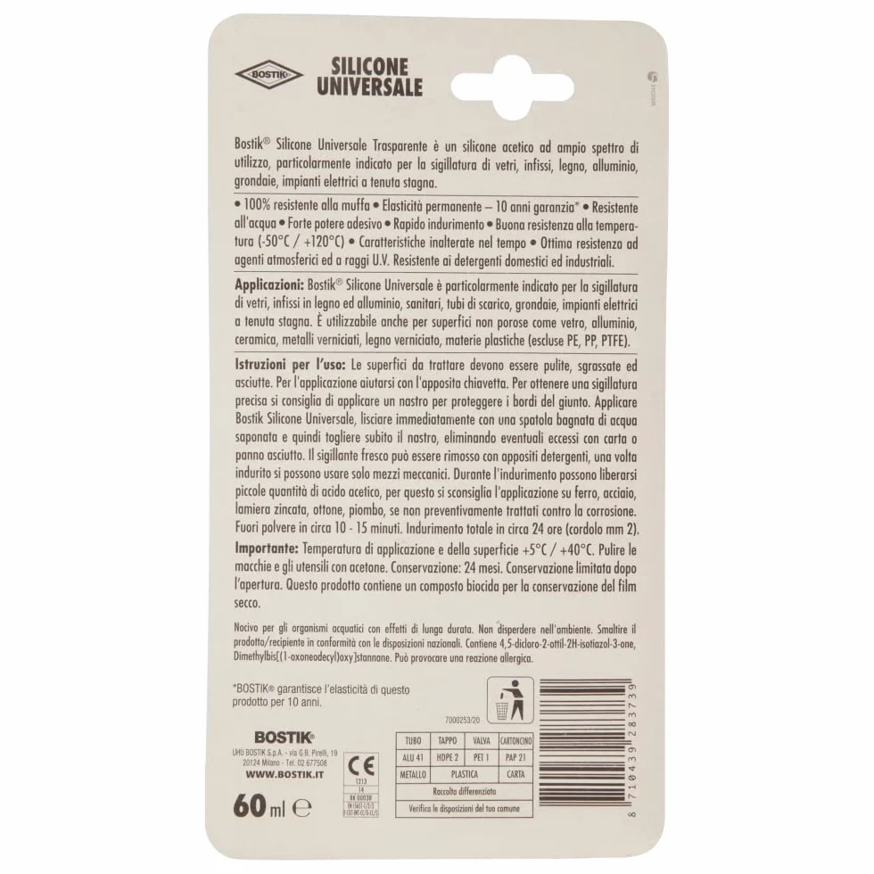 Bostik Silicone Universale trasparente 60ml