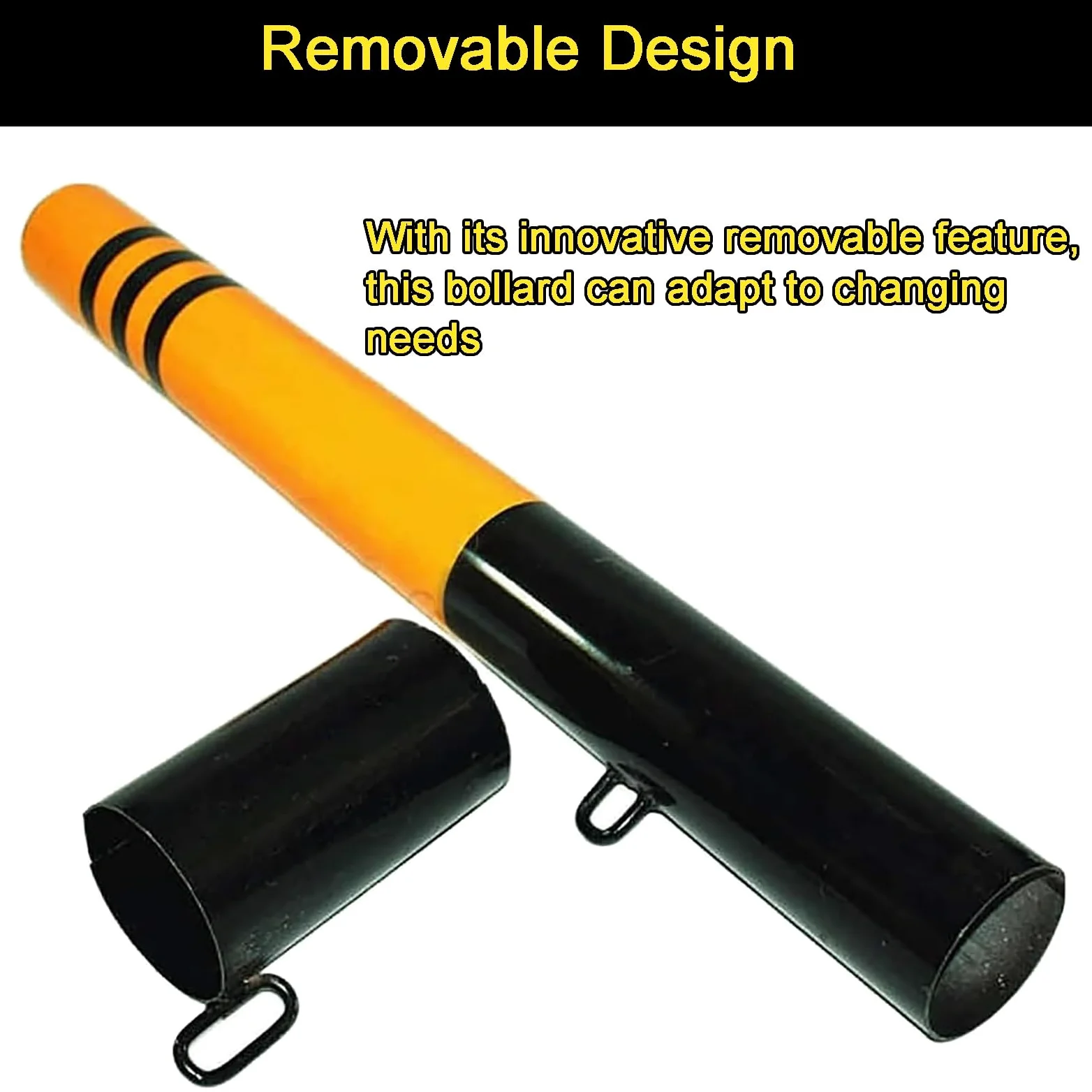 Pali di Sicurezza, Colonnina di Sicurezza in Acciaio da 23, 6", Rimovibile(2pcs)