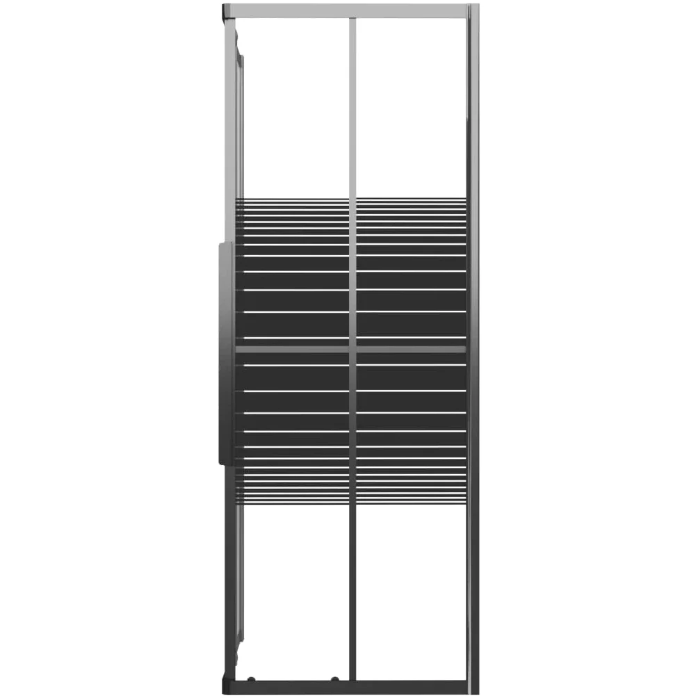 Box doccia con strisce ESG, 90 x 70 x 180 cm, nero, per bagno, parete doccia con profilo, paraspruzzi, porta doccia, angolo salvaspazio, robusto telaio in alluminio