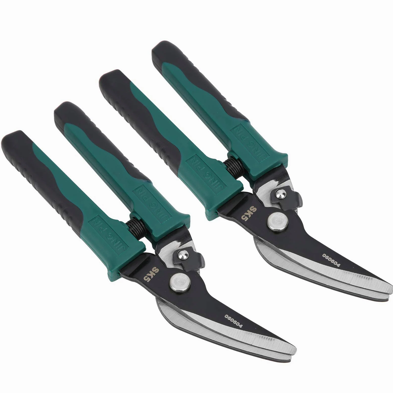 Set da 2 Cesoie Professionali da Taglio 205mm, Cesoie per Lamiera con Lama Seghettata in Acciaio SK-5, Tronchese Robusto, Cesoia a Gomito Multifunzione per Manutenzione Industriale ed Elettrica