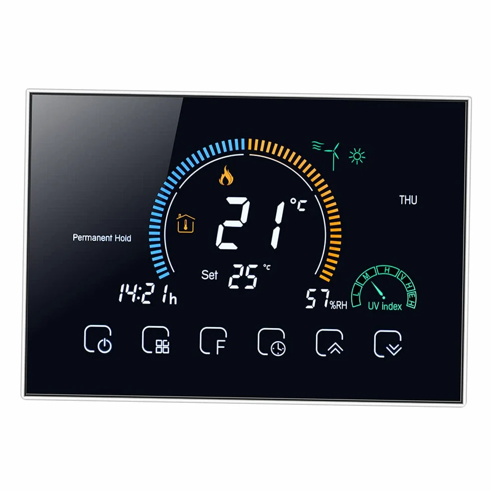 Kavolet Termostato programmabile intelligente Wi-Fi, con indice UV/display umidità/funzione di blocco, Controllo APP vocale,LCD retroilluminato