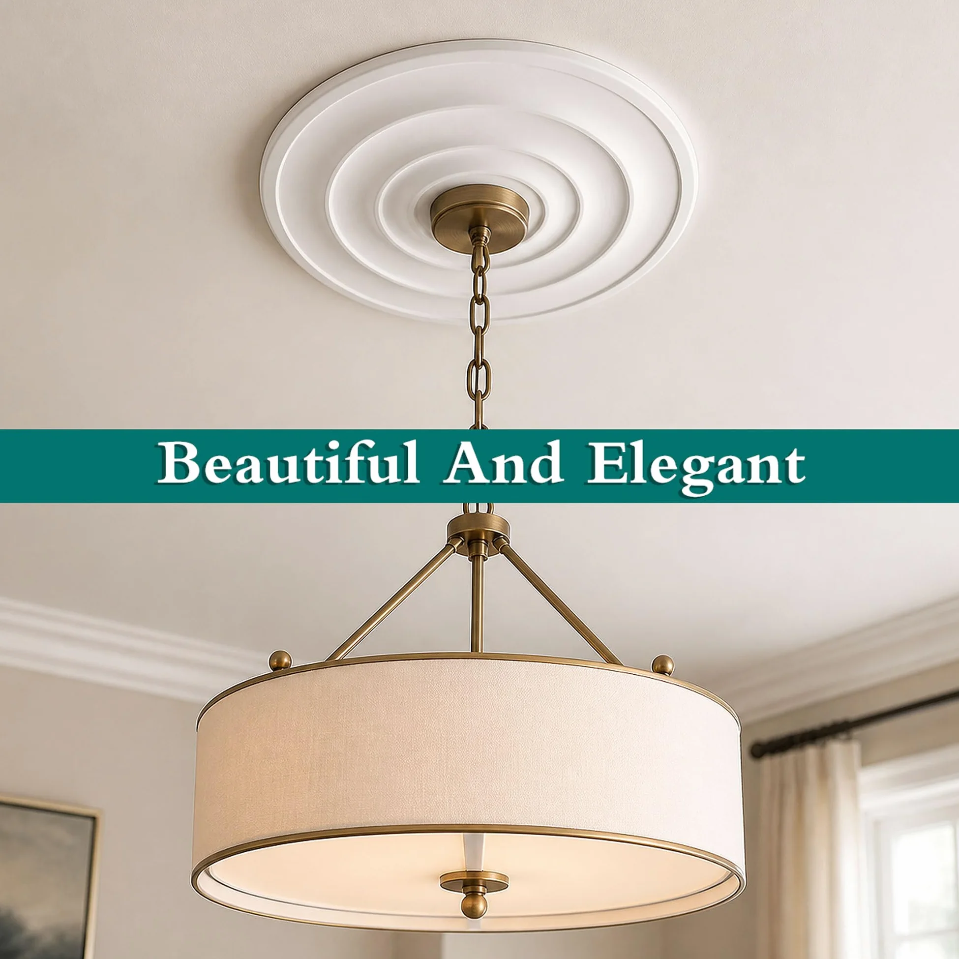 Rosone Decorativo per Soffitto,Rosone Lampadario Soffitto,Medaglione per Ventilatore da soffitto,Piastra Copertura Decorativa,Leggero,Stile Europeo,per lampadari,ventilatori a soffitto