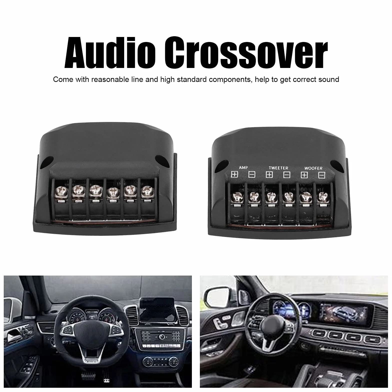 Divisore di frequenza altoparlante a 2 vie, crossover audio 2 pezzi universale facile installazione per auto per altoparlante
