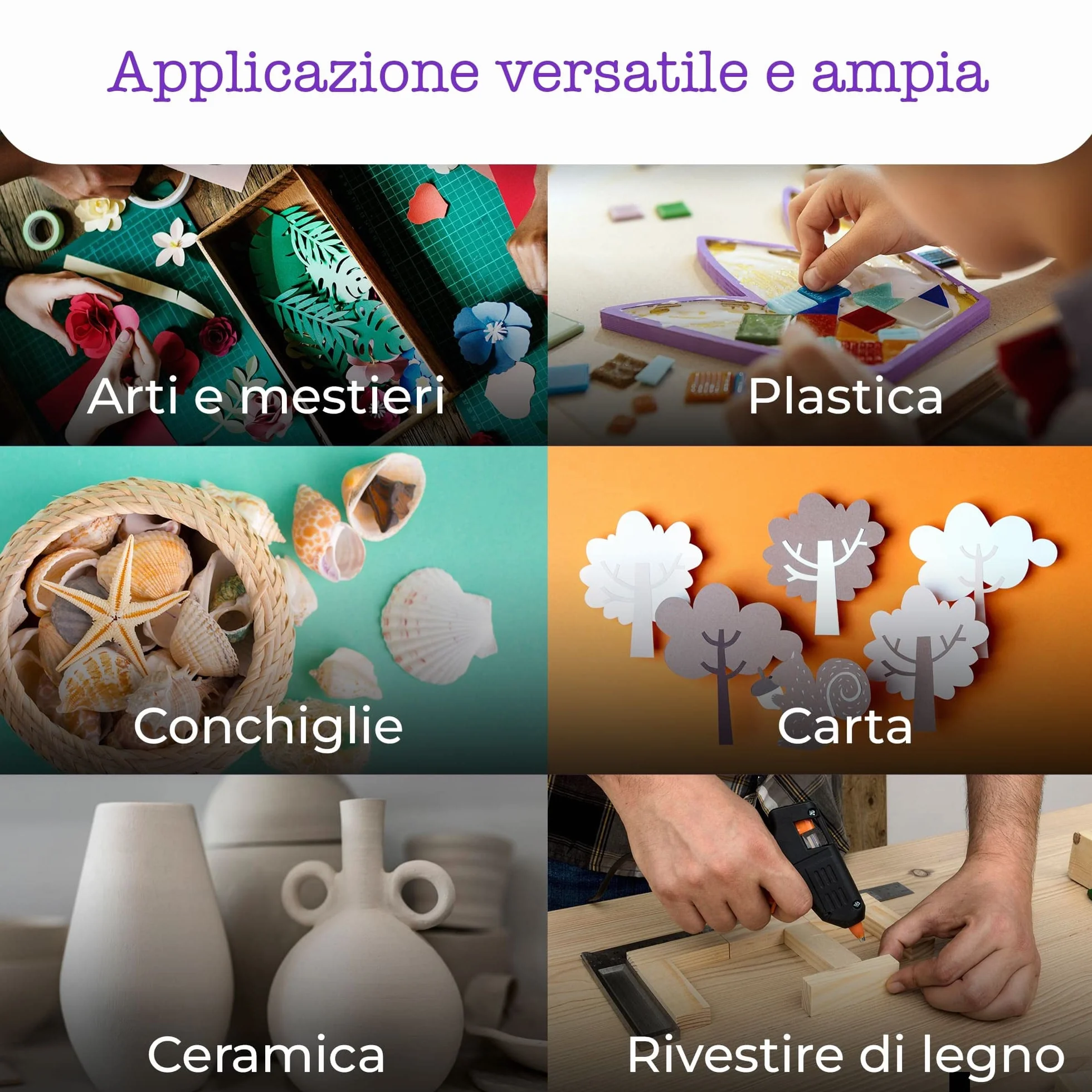 Artellius Mini Stick Colla a Caldo 7 mm 200 Pezzi Ricariche 7mm x 100 mm Compatibili Pistole