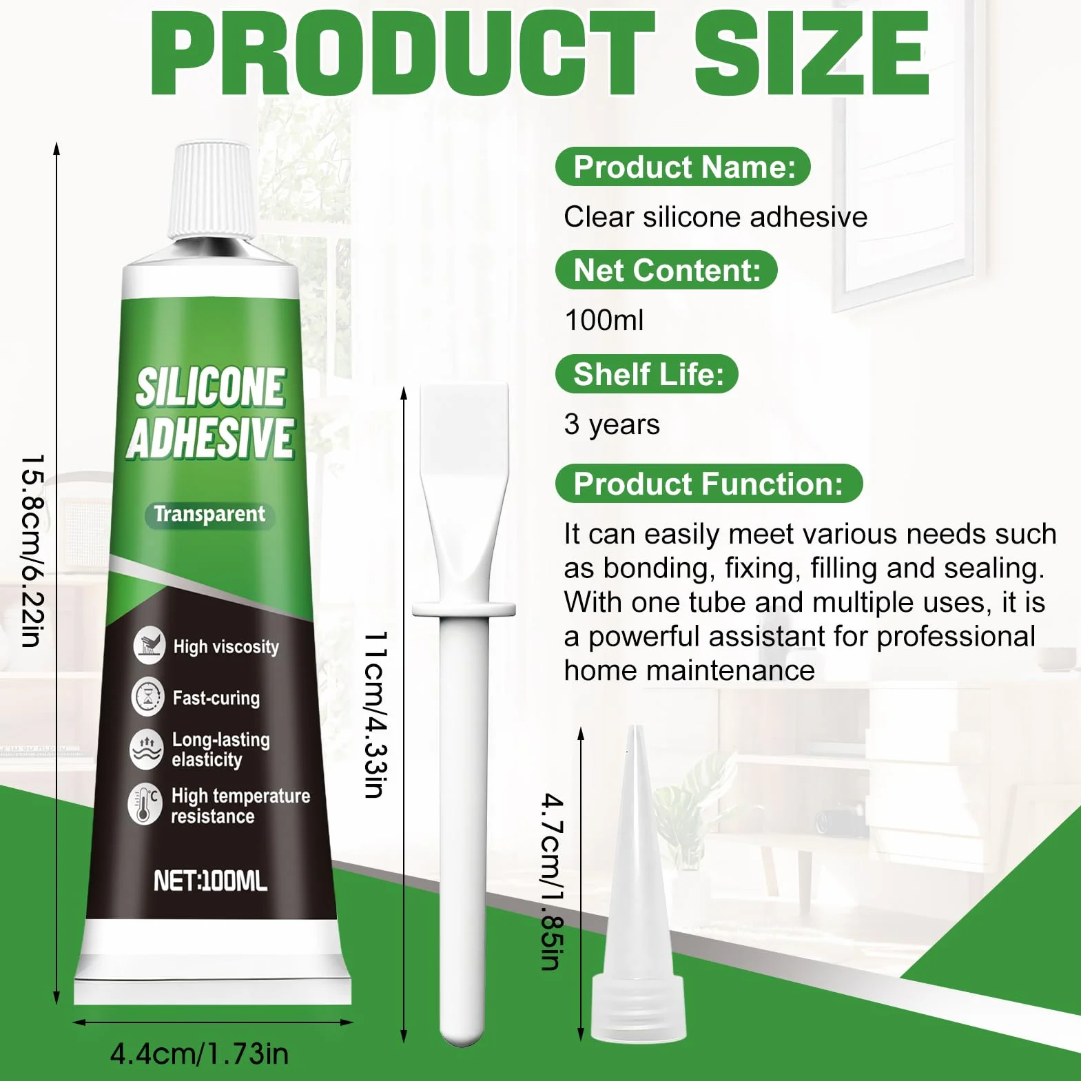 ALLONY Silicone Trasparente Sigillante Impermeabile 100ML