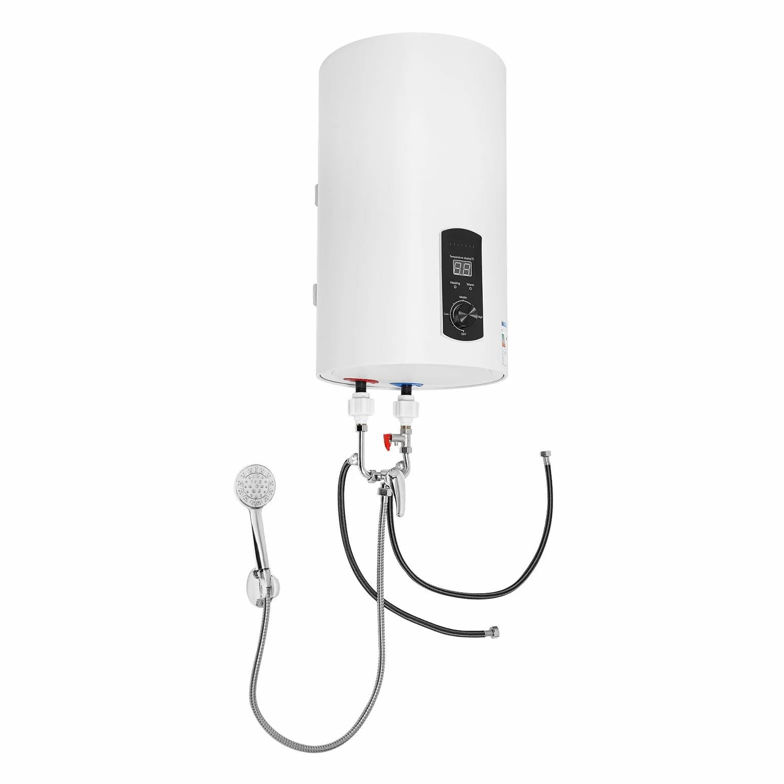 Scaldabagno elettrico da 30 l, scaldabagno elettrico con doccetta e tubo doccia per cucina, WC, appartamenti, bagno, 2000 W
