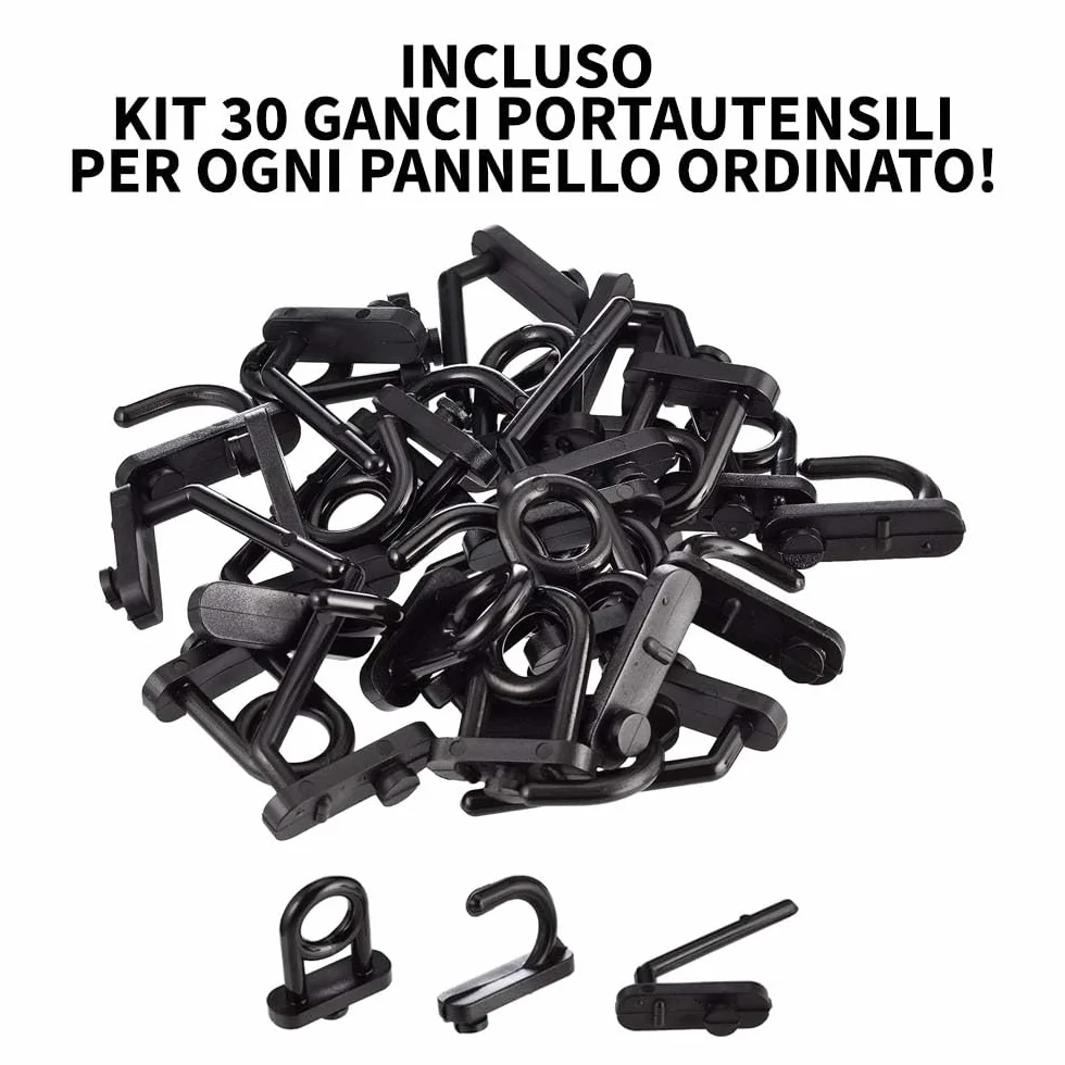 FERROELETTRA Pannello Portautensili 980x460mm in Lamiera Verniciata - Kit Ganci Incluso - Pannello Porta Attrezzi da Parete per Organizzazione Utensili - Parete Attrezzata Officina (1, Rosso)