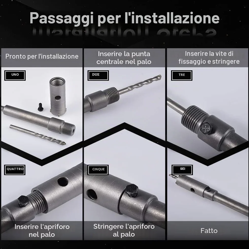 KATUR 60mm Frese Carotatrici a Tazza SDS PLUS Set Seghe a Tazza per Calcestruzzo