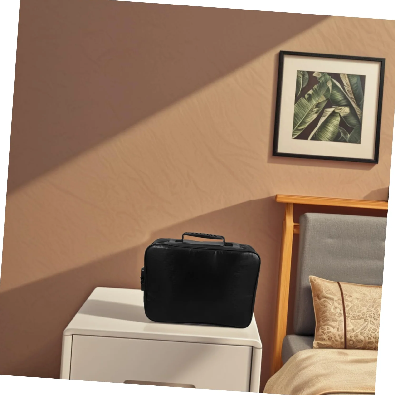 POPETPOP Organizzatore di Documenti Ignifugo, Borsa per Documenti da Viaggio con Serratura, Multistrato e Portatile per Casa e Ufficio, Nero