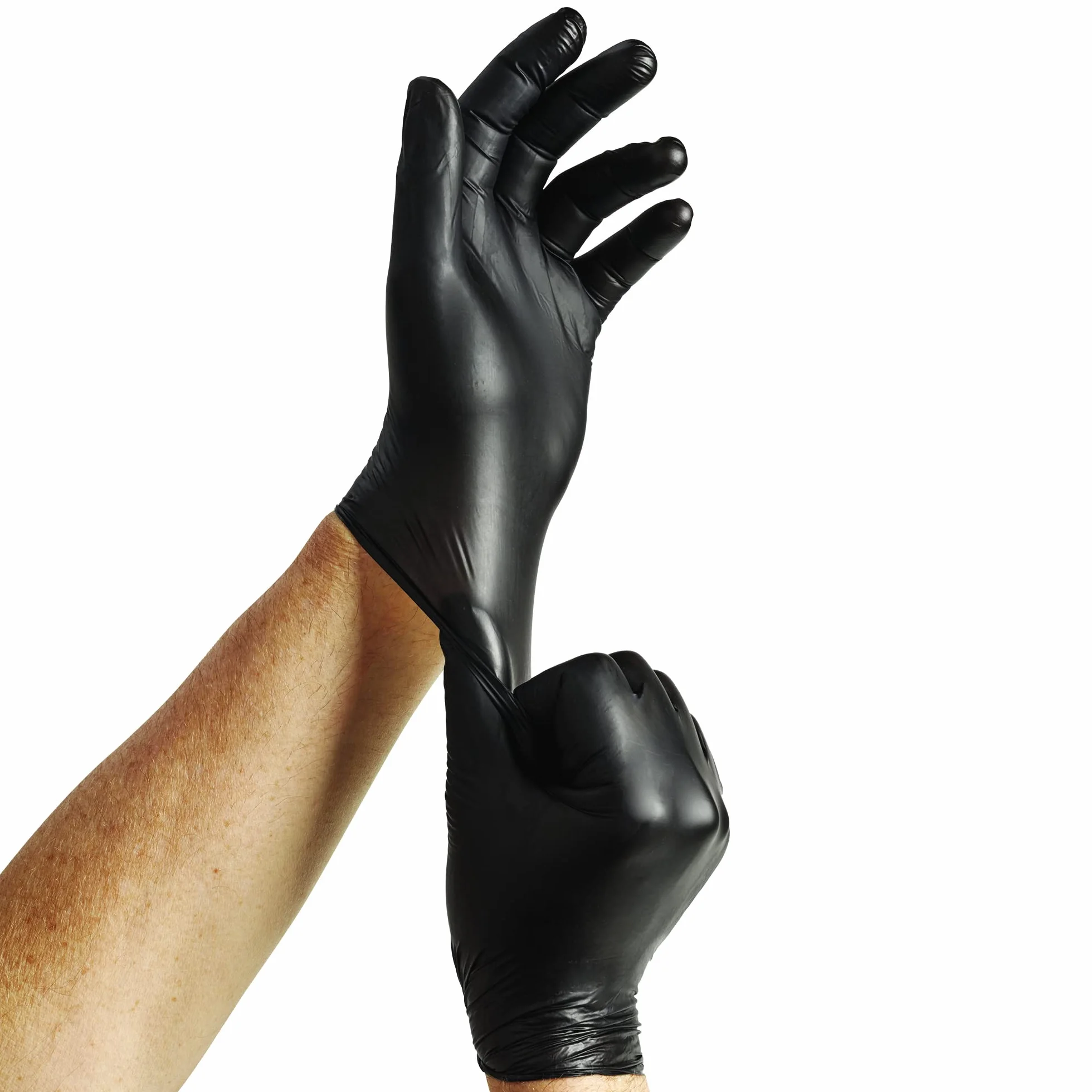 Spontex Guanti Monouso Nitrile Neri Resistente Black, 100 pezzi, Senza Lattice e Senza Polvere, taglia S/M