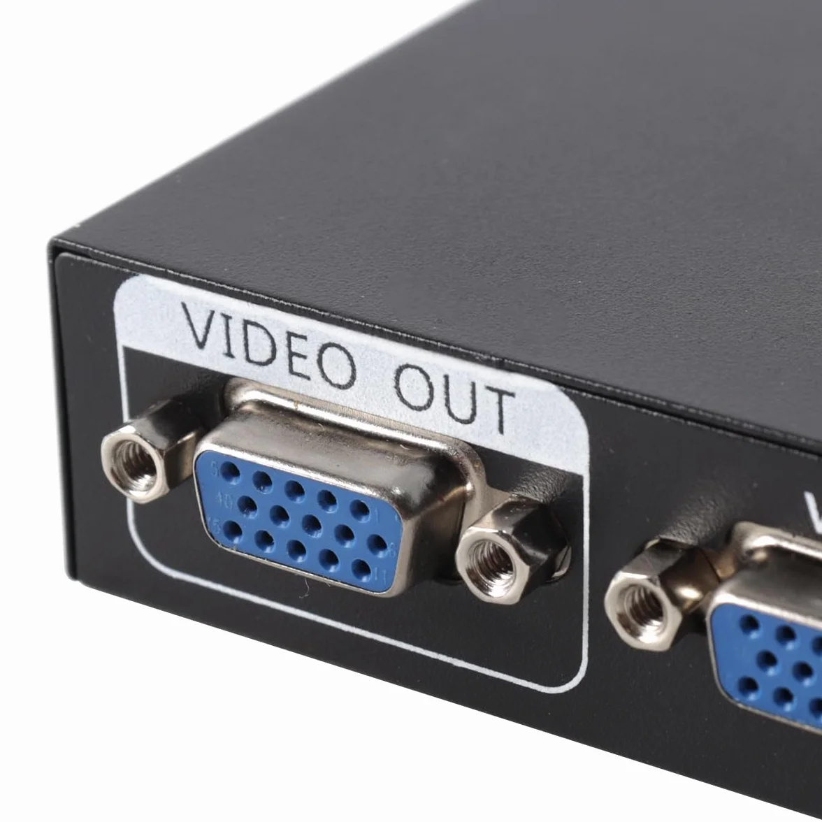 VGA Switch Box 2 IN 1 OUT Audio Video Switcher Splitter Doppio Monitor 1080P 2 Porte Video Condivisione Selettore Adattatore Supporto VGA, XVGA, Switch per PC, Proiettore