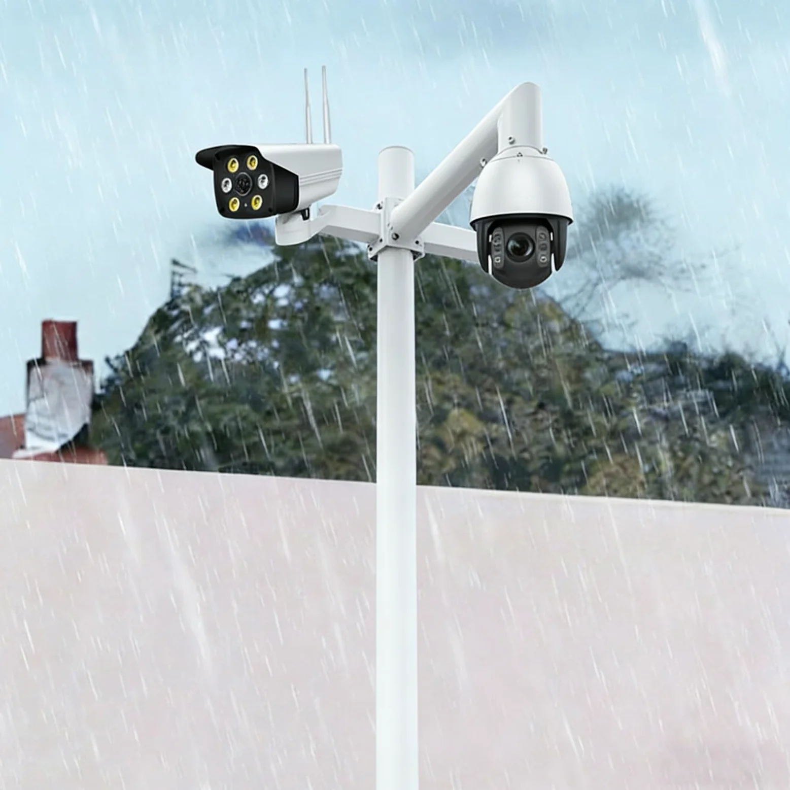 Staffa di montaggio per telecamera di sicurezza esterna, resistente alle intemperie per telecamere di sorveglianza in cortile e vialetto