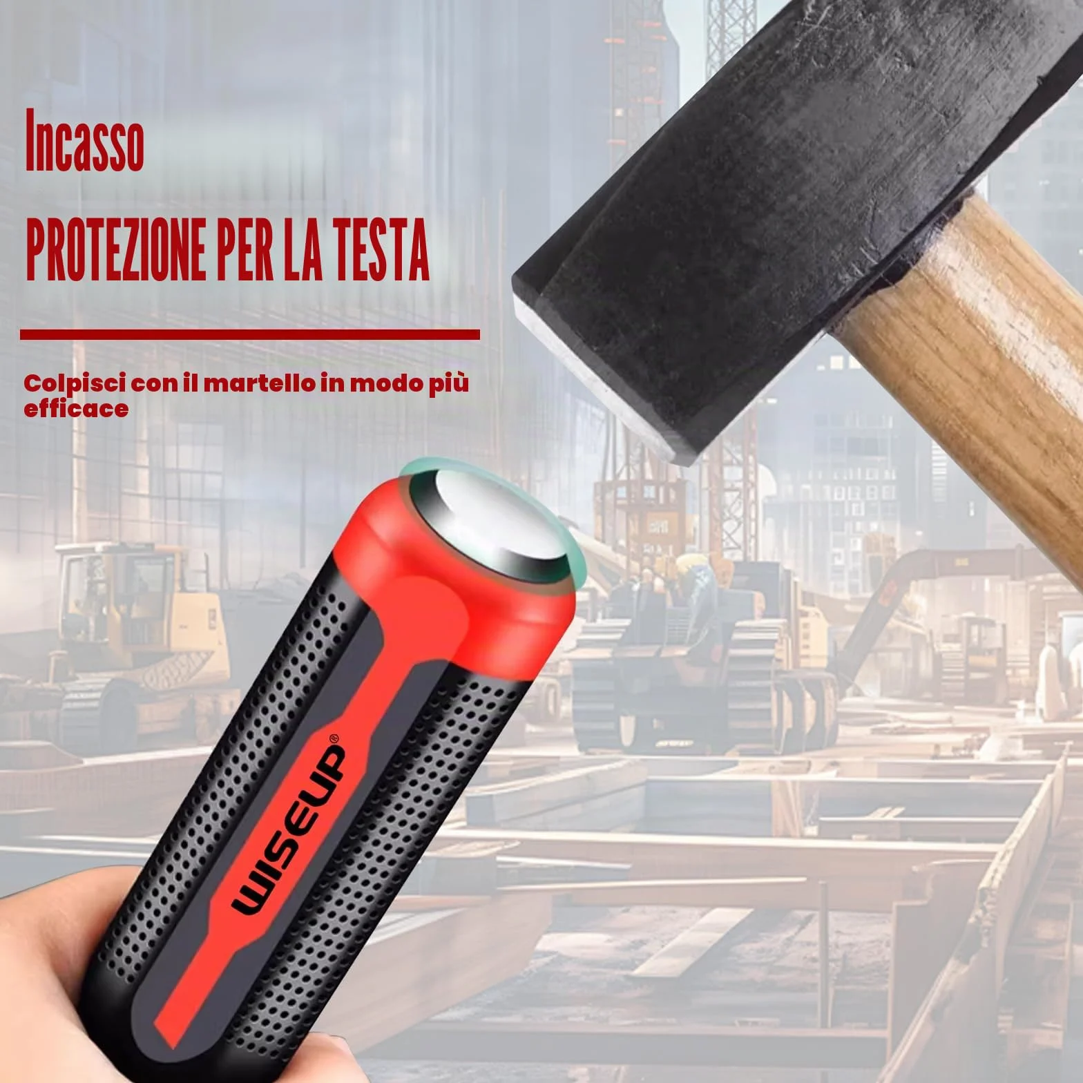 WISEUP Set di 4 leve piede di porco 20,3-61 cm resistente cappucci impatto spessi demolizione strumenti manuali meccanici
