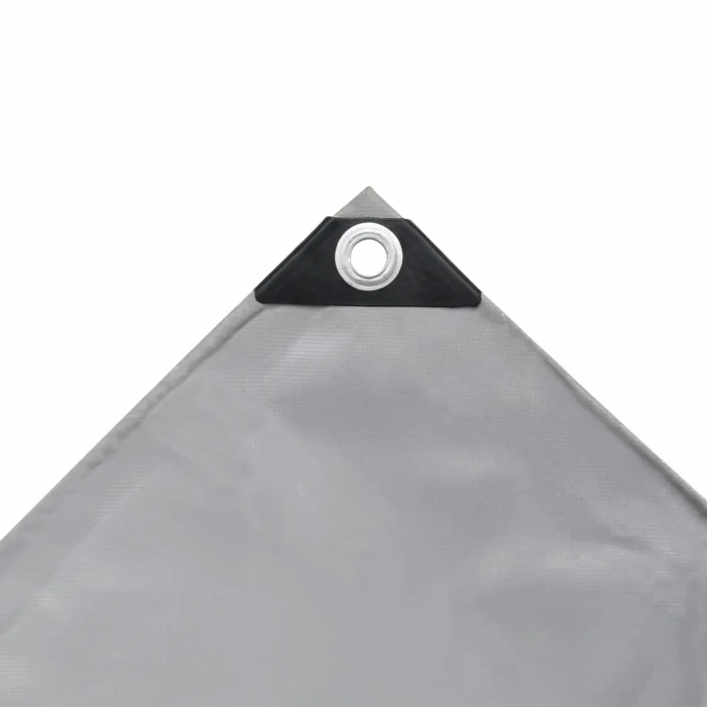 Telone di copertura, 650 g/m², grigio, 3 x 5 m, antistrappo, impermeabile, resistente ai raggi UV, con occhielli in metallo, per giardino, terrazza, garage, cantiere, campeggio, come telone