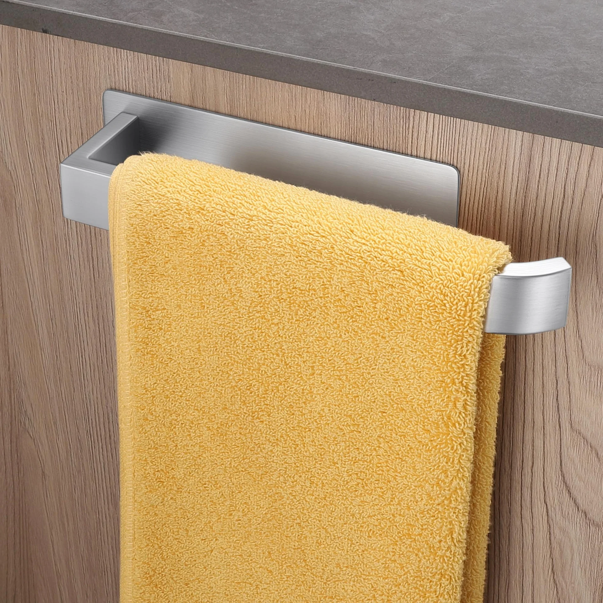 ALOCEO Porta Asciugamani Bagno Adesivo Acciaio Inox Argento 24 cm