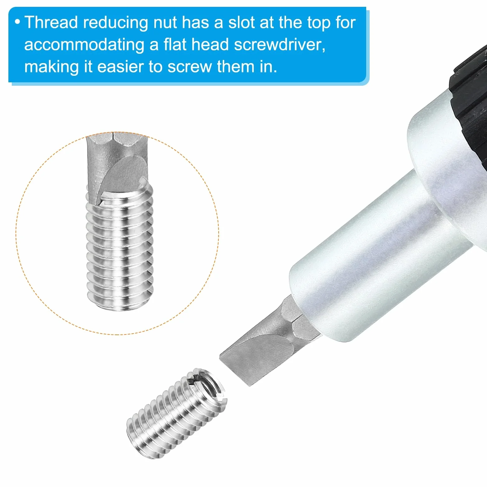 PATIKIL Inserti Filettati Adattatori Riduzione Dado, 10pz M6*1 Maschio a M4*0,7 Femmina Riparazione Inserto Dado Vite Inserto Filettato Autofilettante Acciaio Inossidabile 10mm