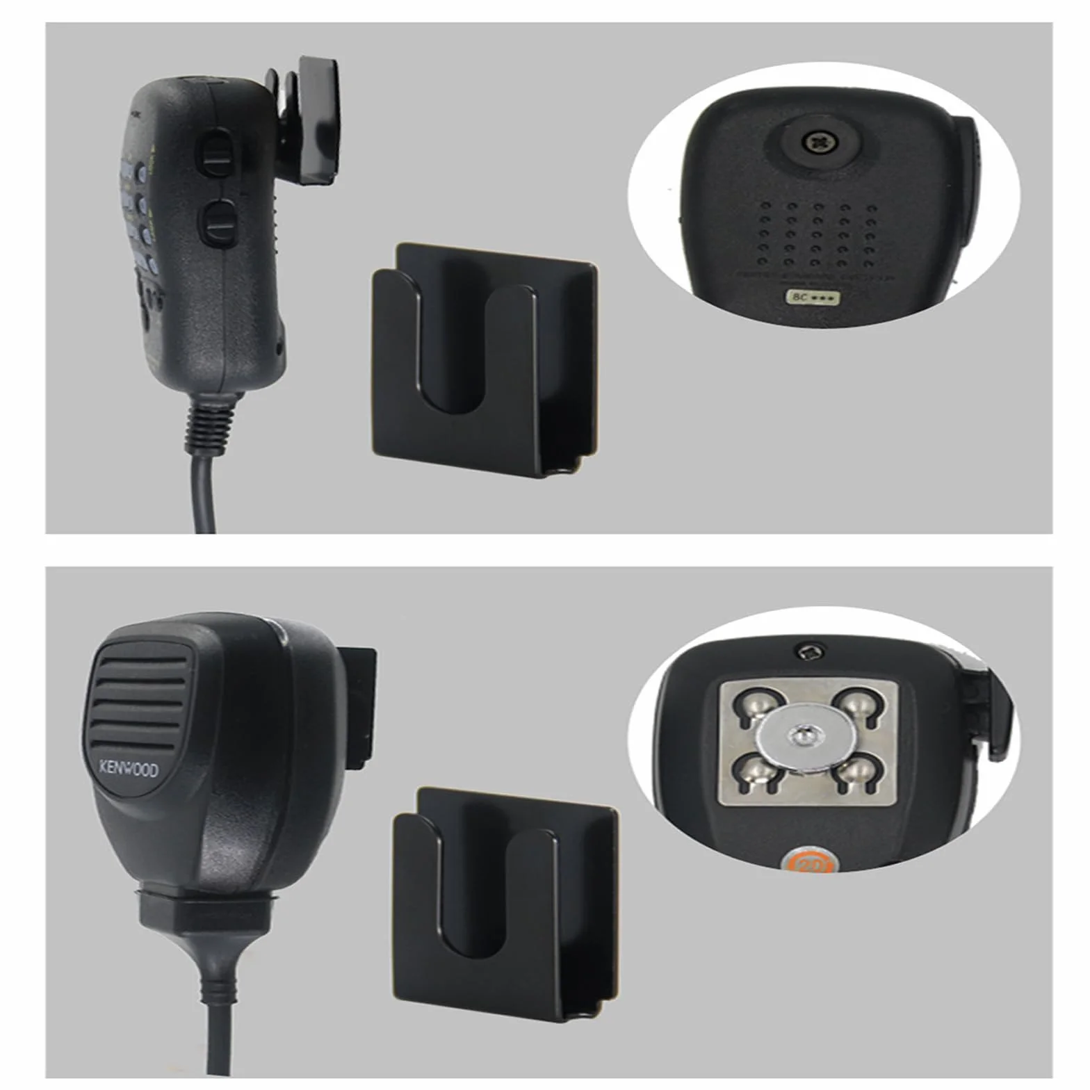 4 Pezzi di Clip Portamicrofono, Portamicrofono per Auto, Portamicrofono per Auto, Portamicrofono per Radio, Clip per Appendere Il Microfono del Telefono Cellulare, per YAESU, Kenwood, ICOM