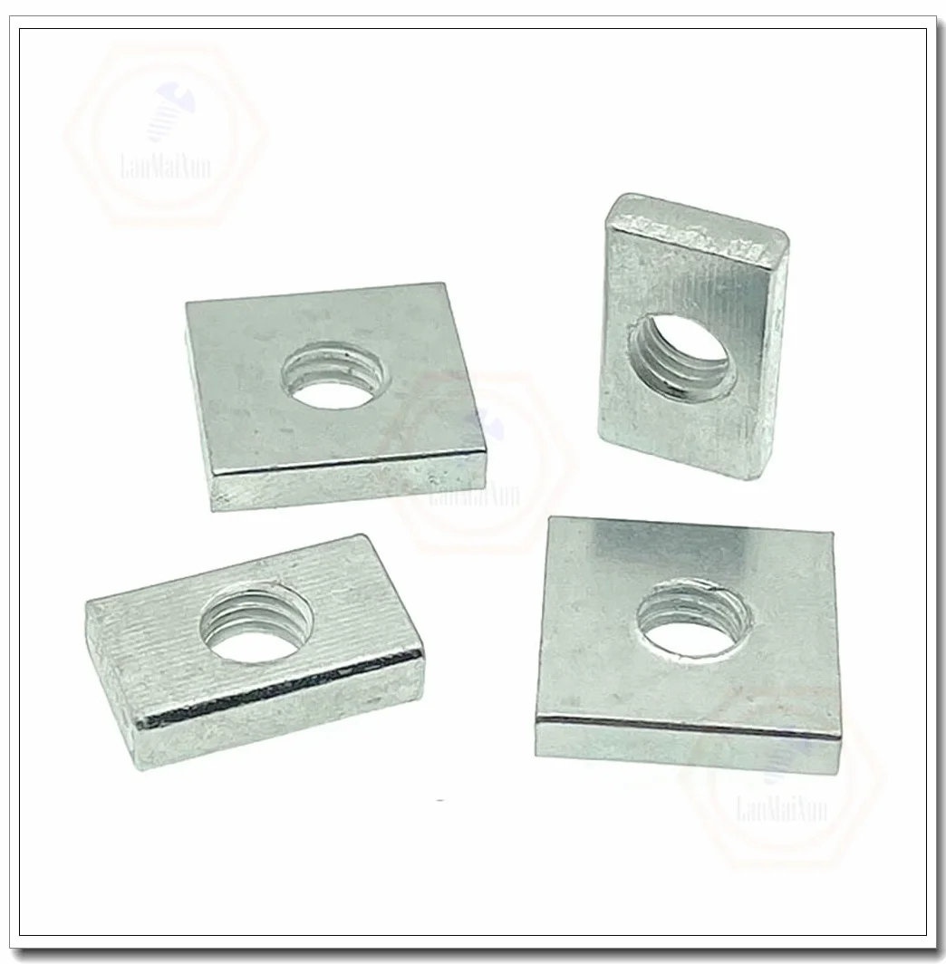 Dadi Quadrati Rettangolari M6x13x16x2mm Acciaio al Carbonio Zincato 40pz