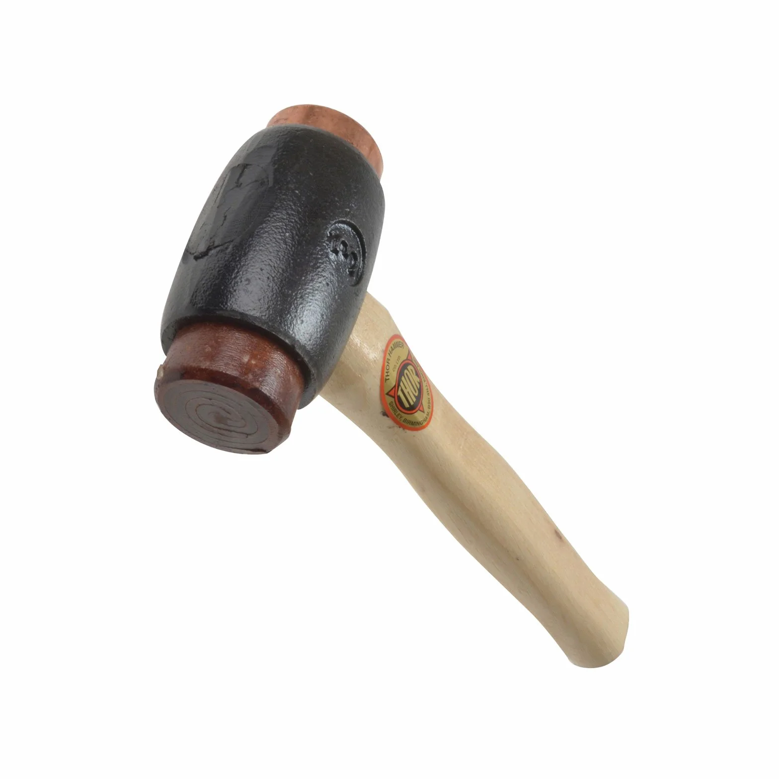 Mazzuolo Thor con testa in ferro, rame e cuoio grezzo 1,6 kg mis. 3