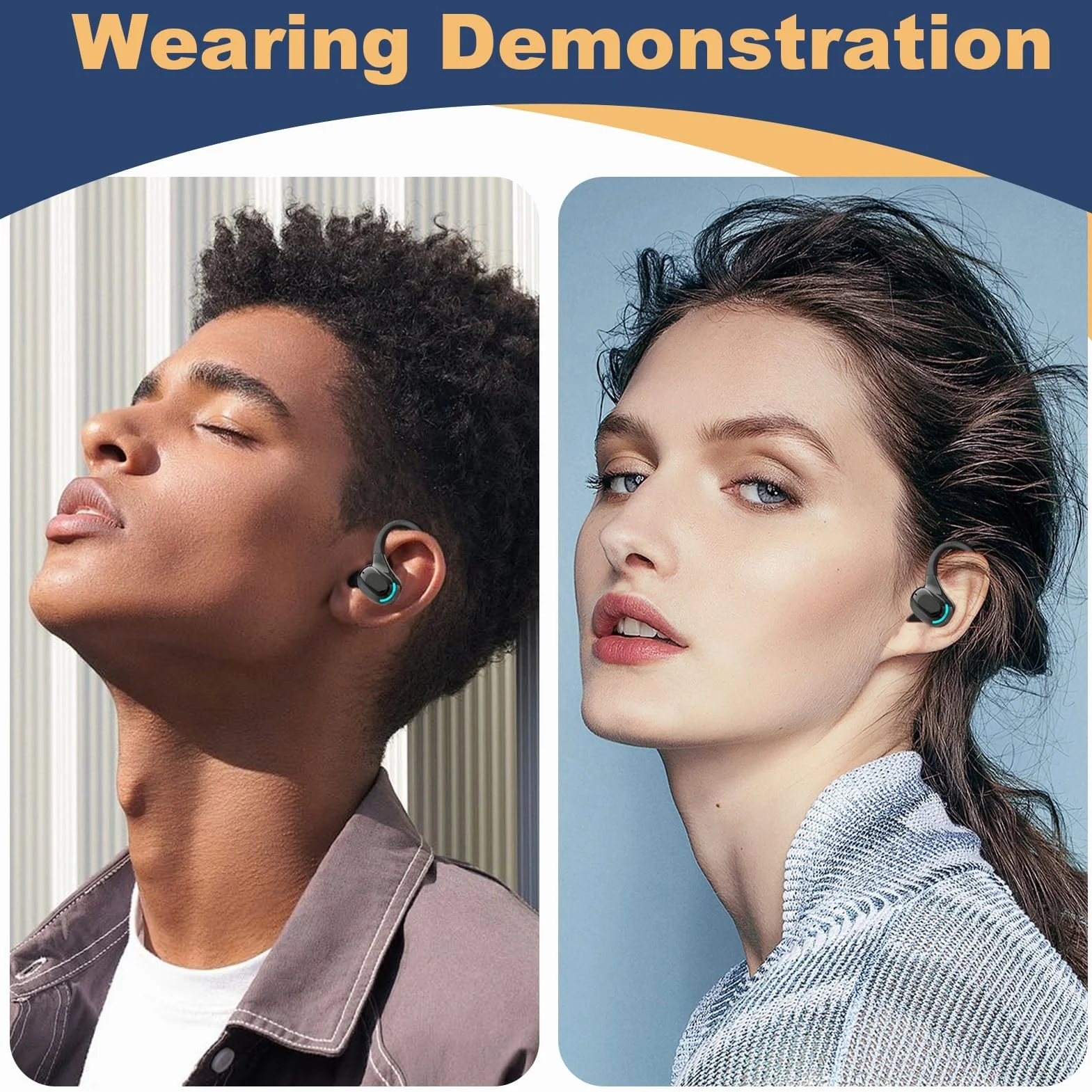 Auricolare Bluetooth V5.2 Singolo Senza Fili con Integrato Microfono Cuffie Mono Wireless Riduzione Rumore Sportivo Lungo Raggio HD Chiamata 20 Riproduzione per iPhone Android PC con Cavo di Ricarica
