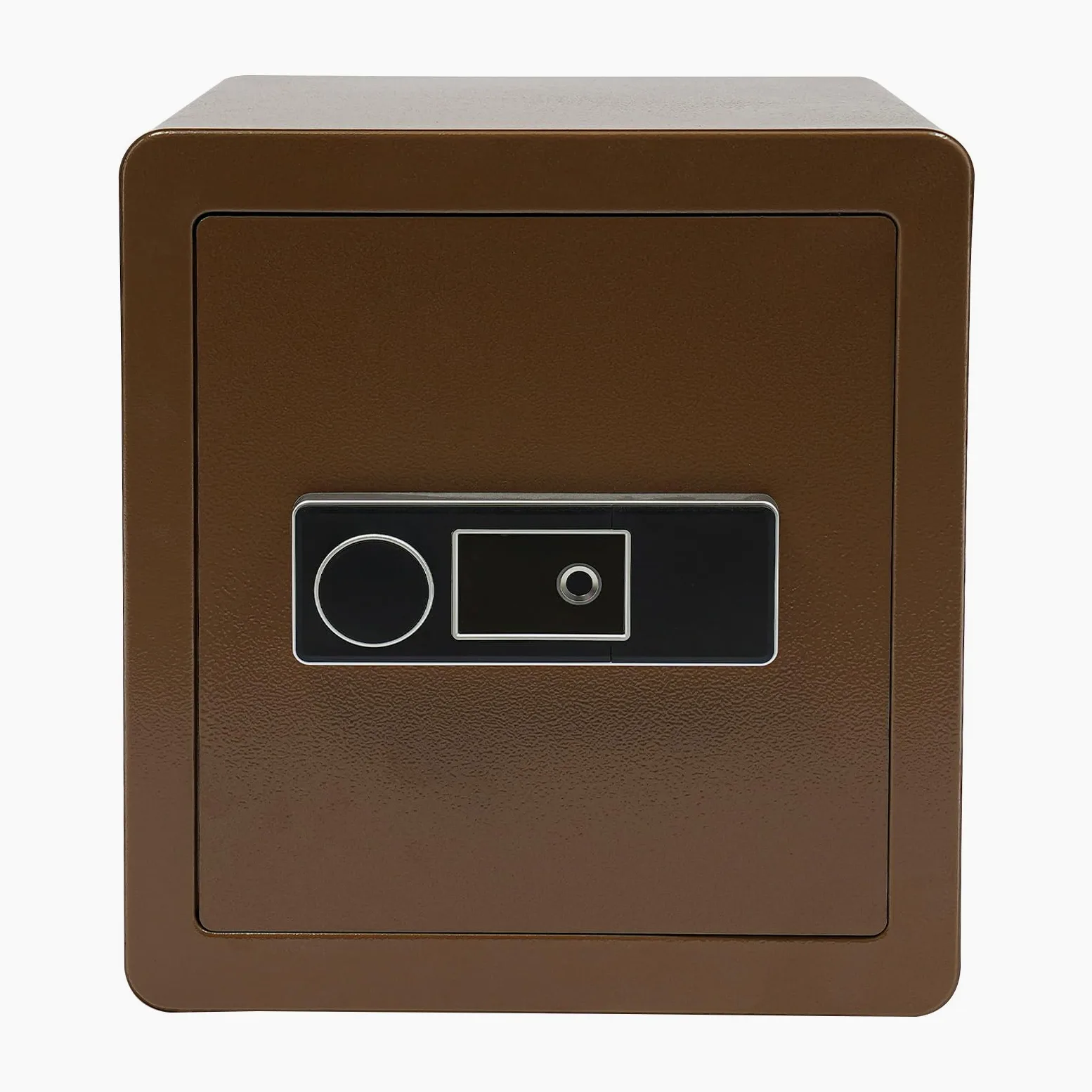 Cassaforte Biometrica 45 L Cassaforte di sicurezza con impronte digitali in acciaio, ripiano rimovibile, chiave di emergenza inclusa, 16 impronte per casa e ufficio (caffè dorato)