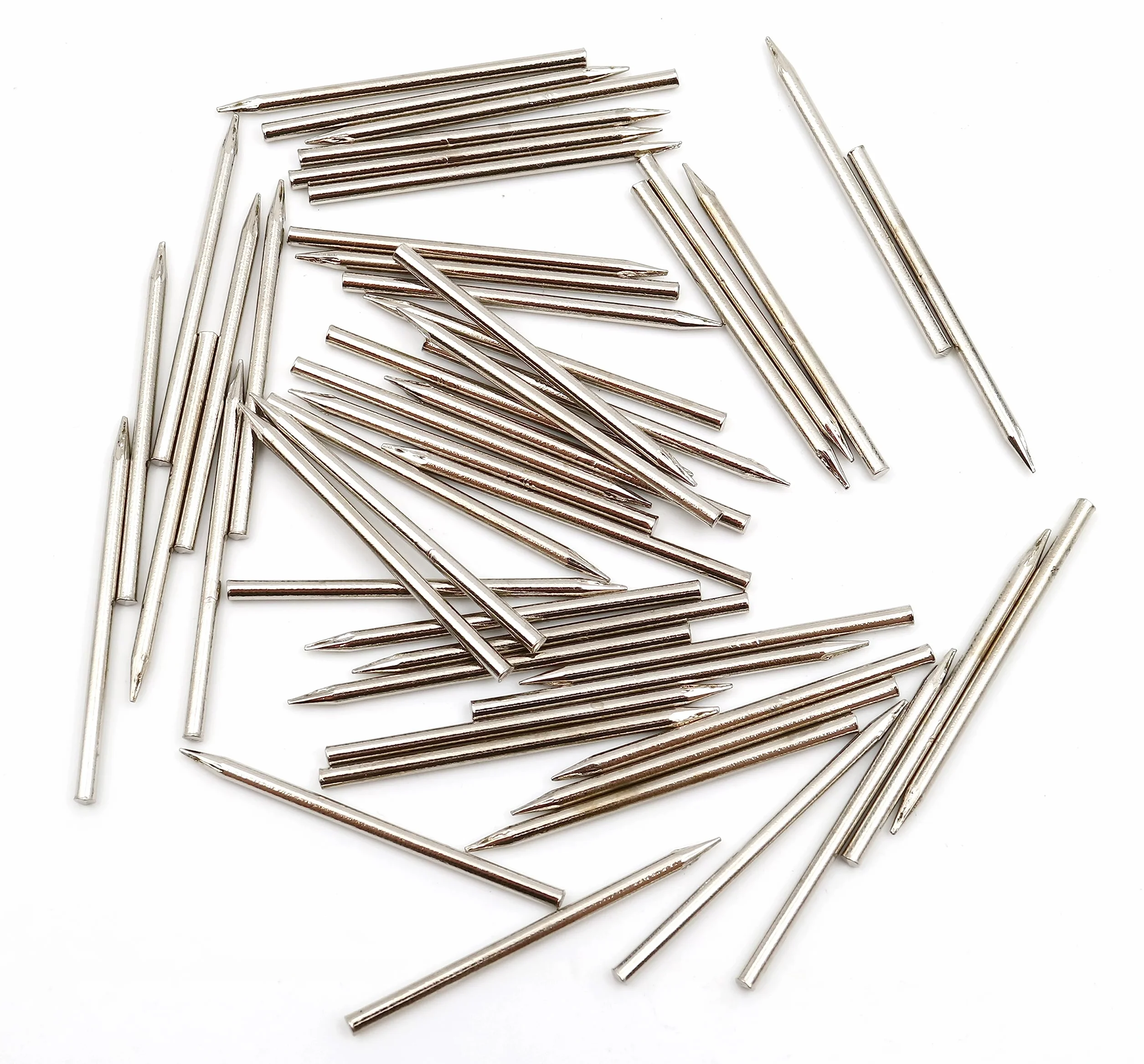 Perni in acciaio 2,0 x 40 mm con punta tagliata senza testa nichelata