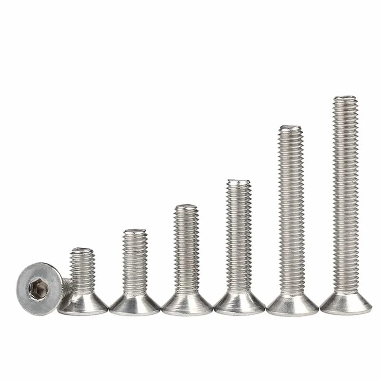 Bulloni a testa svasata M3 x 5mm Acciaio inossidabile 304 50 Pcs Esagonale Tappo presa Vite Testa piatta