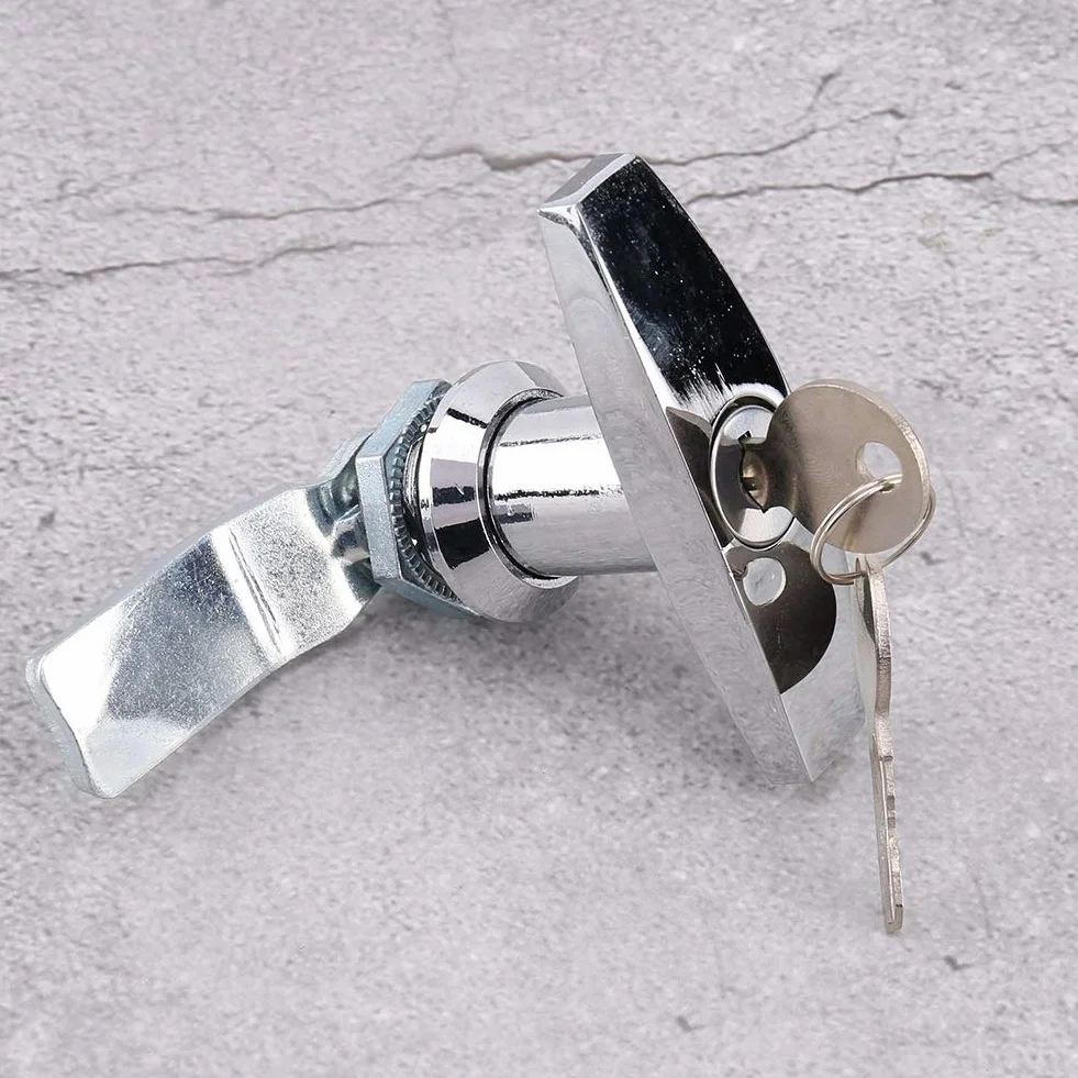 Kit di bloccaggio per maniglia a T per porta di sconto - Fissaggio posteriore Cassetta degli attrezzi di bloccaggio della maniglia a T Serratura per porta del garage con chiavi per tenda da caravan