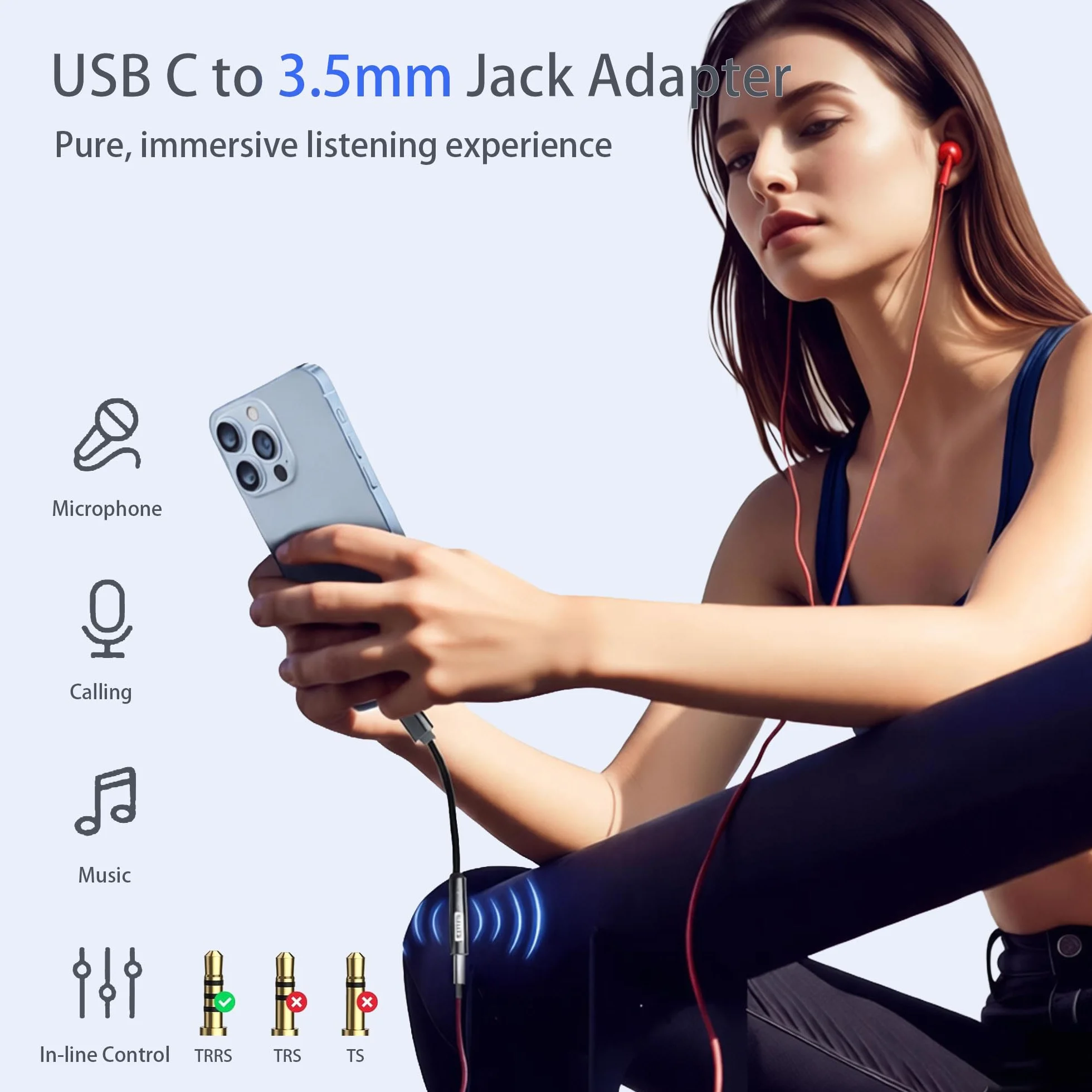 YISH Adattatore USB C Jack 3.5mm：Audio Aux USB Tipo C a Jack Adattatore con Chip DAC per 3.5mm Cuffie Compatibile con iPhone 17 16 15 Pro Max Air Samsung Galaxy S26 S25 S24 S23 Ultra iPad MacBook Pro