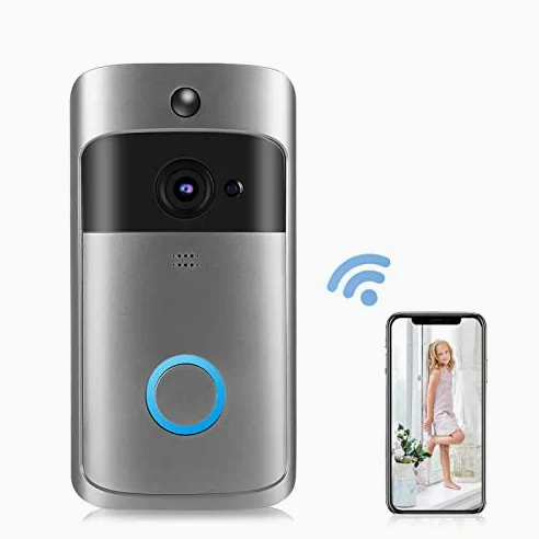 Videocitofono Wifi, telecamera campanello wireless, campanello video risoluzione 1280 x 720 con batteria ricaricabile 6800 mAh rilevamento movimento visione notturna controllo APP per Android IOS