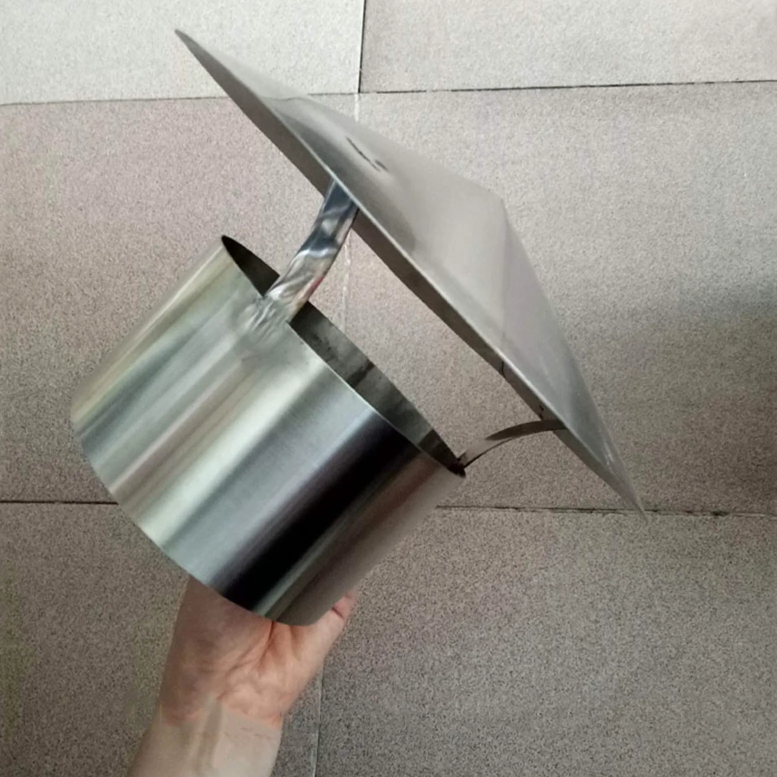 Cappuccio impermeabile in acciaio inossidabile per bocchetta dell'aria rotonda e tubo della canna fumaria, copertura antipioggia per tetto per riscaldamento stufa di scarico