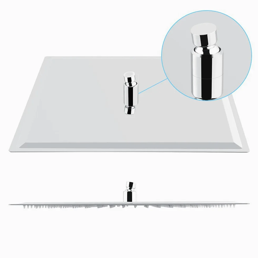 Soffione Doccia a Pioggia, 16 Pollici Doccia Fisso Grande Quadrato 40 x 40 cm, Soffione Doccia in Acciaio Inox finitura cromata lucida