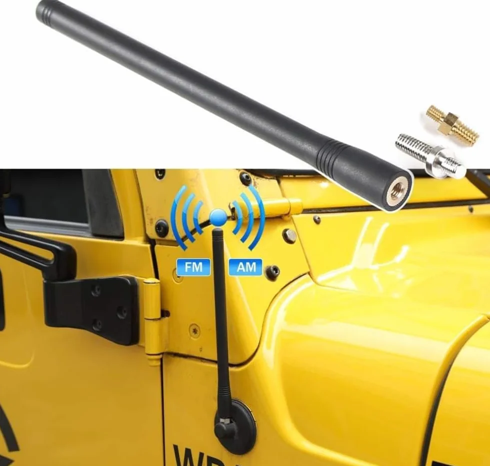 Antenna da 7,5 pollici per Wrangler Gladiator 1997-2024 TJ JK JKU JL JLU Ford F150 Auto Breve Antenna Radio Aggiornamento per ricezione FM/AM