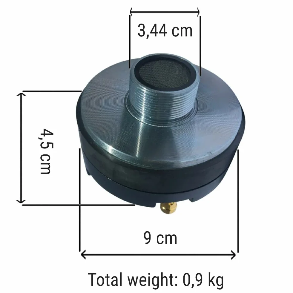 1 PYLE PDS122 driver a compressione tweeter 125 watt rms 250 watt max filettatura da 1" 2,50 cm per trombe dj casa feste cassa impedenza 8 ohm 95 db bobina 35 mm, 1 pezzo