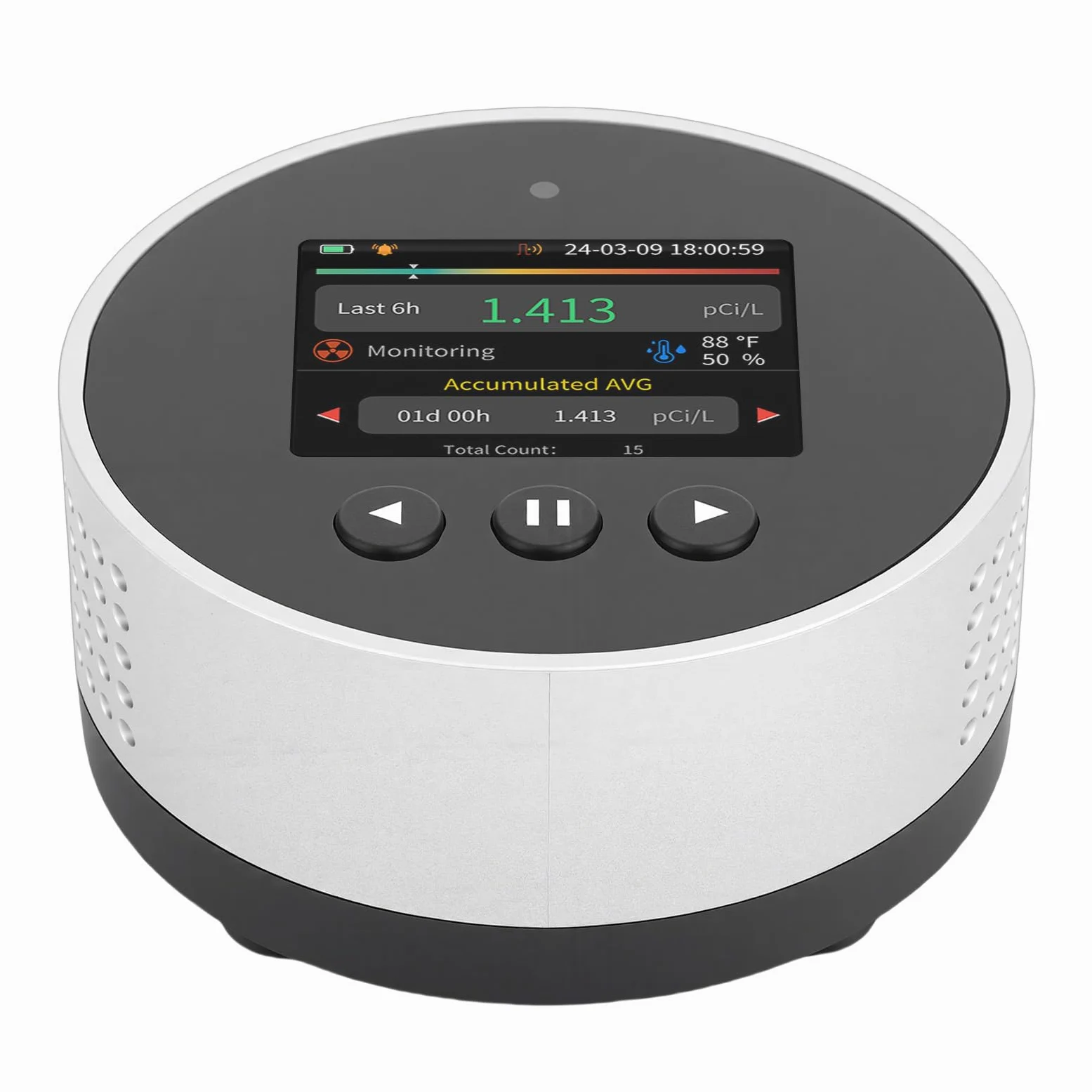 YWBL-WH Rilevatore di Radon Domestico, Analizzatore di Gas Radon Digitale con Display LCD con Letture a Lungo Termine per la Sicurezza Interna della Scuola Dell'ufficio nel Seminterrato